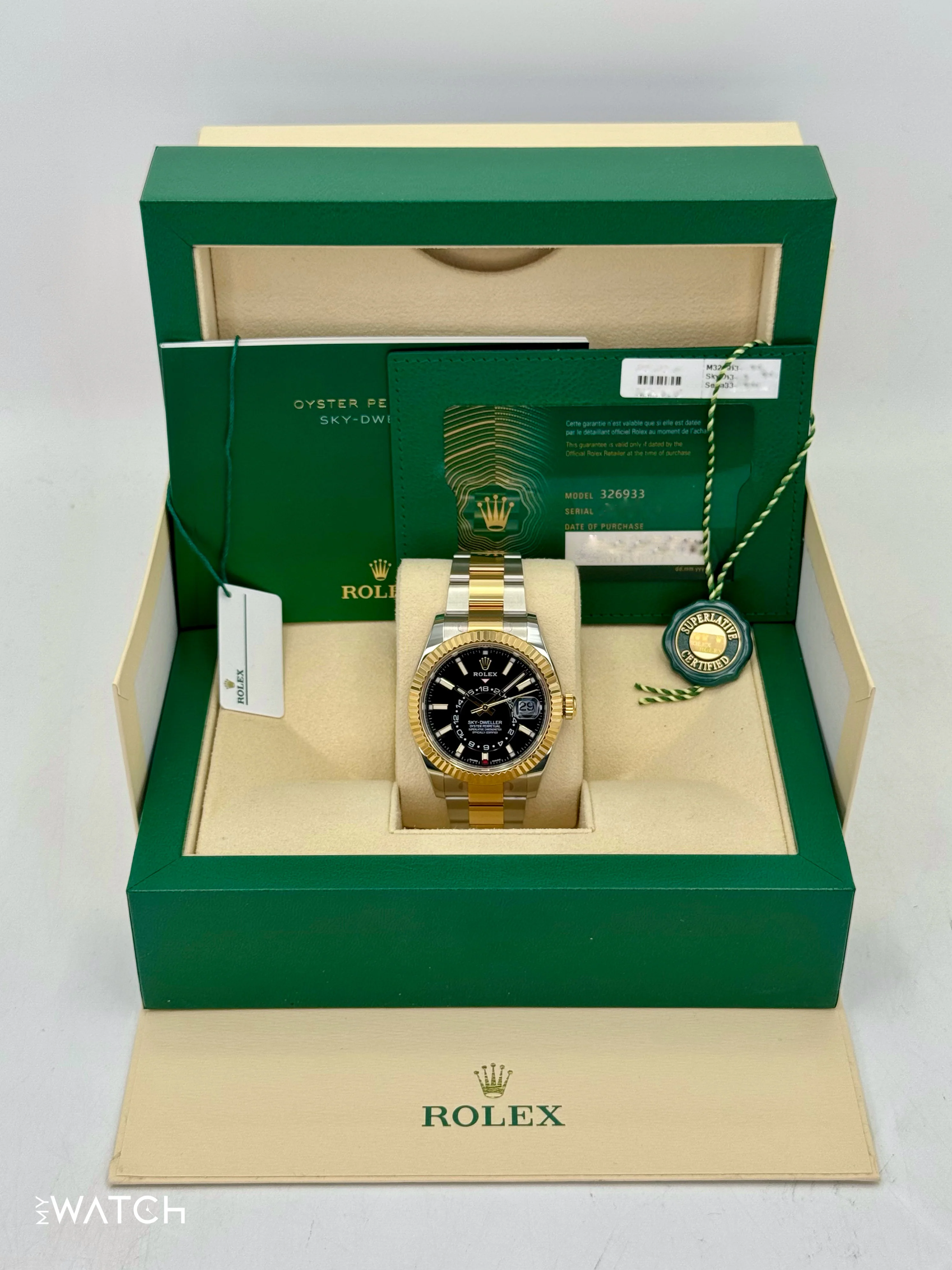 2022 Rolex Sky-Dweller 42mm 326933 Two-Tone Oyster Black Dial - Image 9