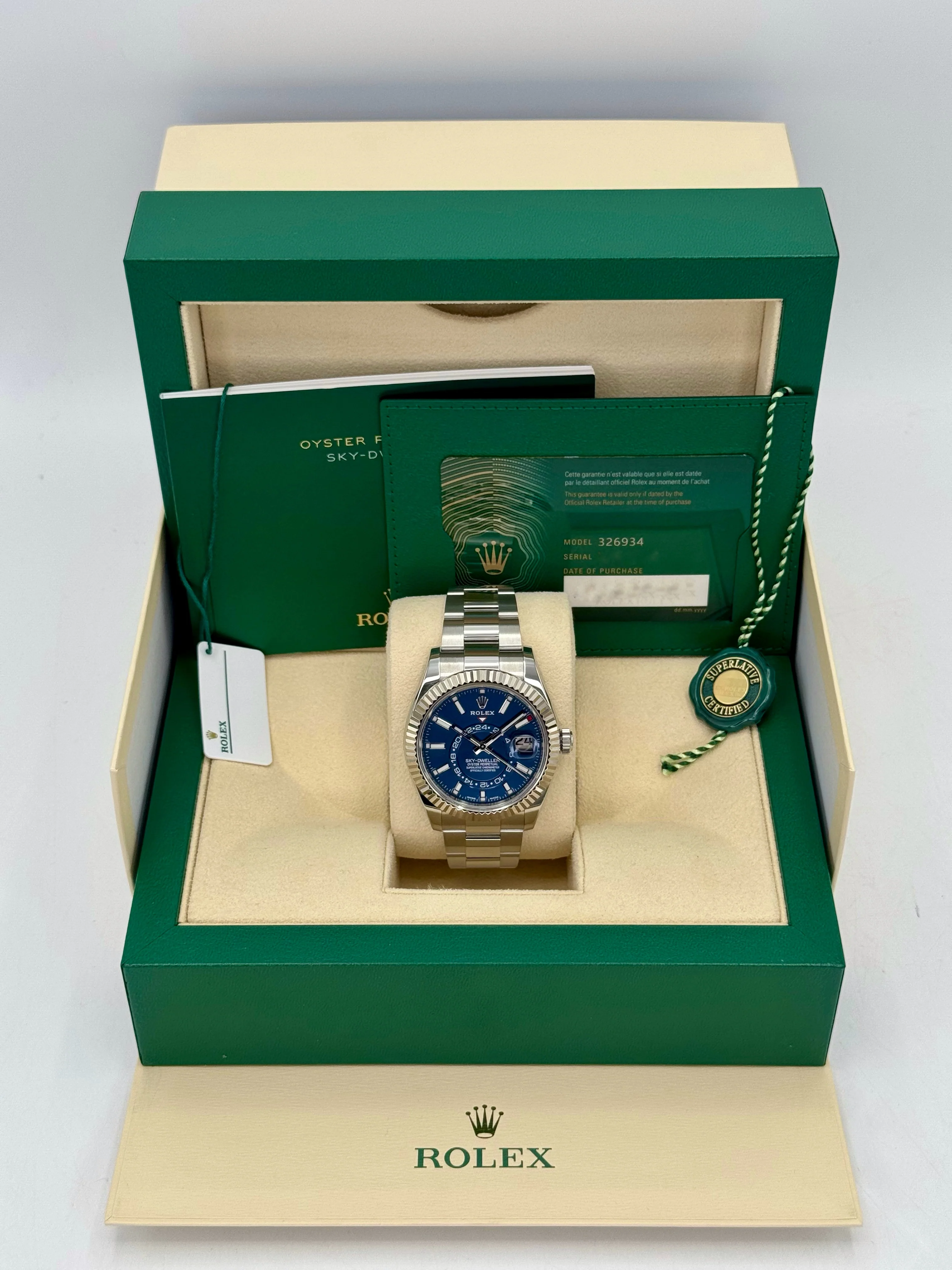 2022 Rolex Sky-Dweller 42mm 326934 Oyster Blue Dial - Image 9