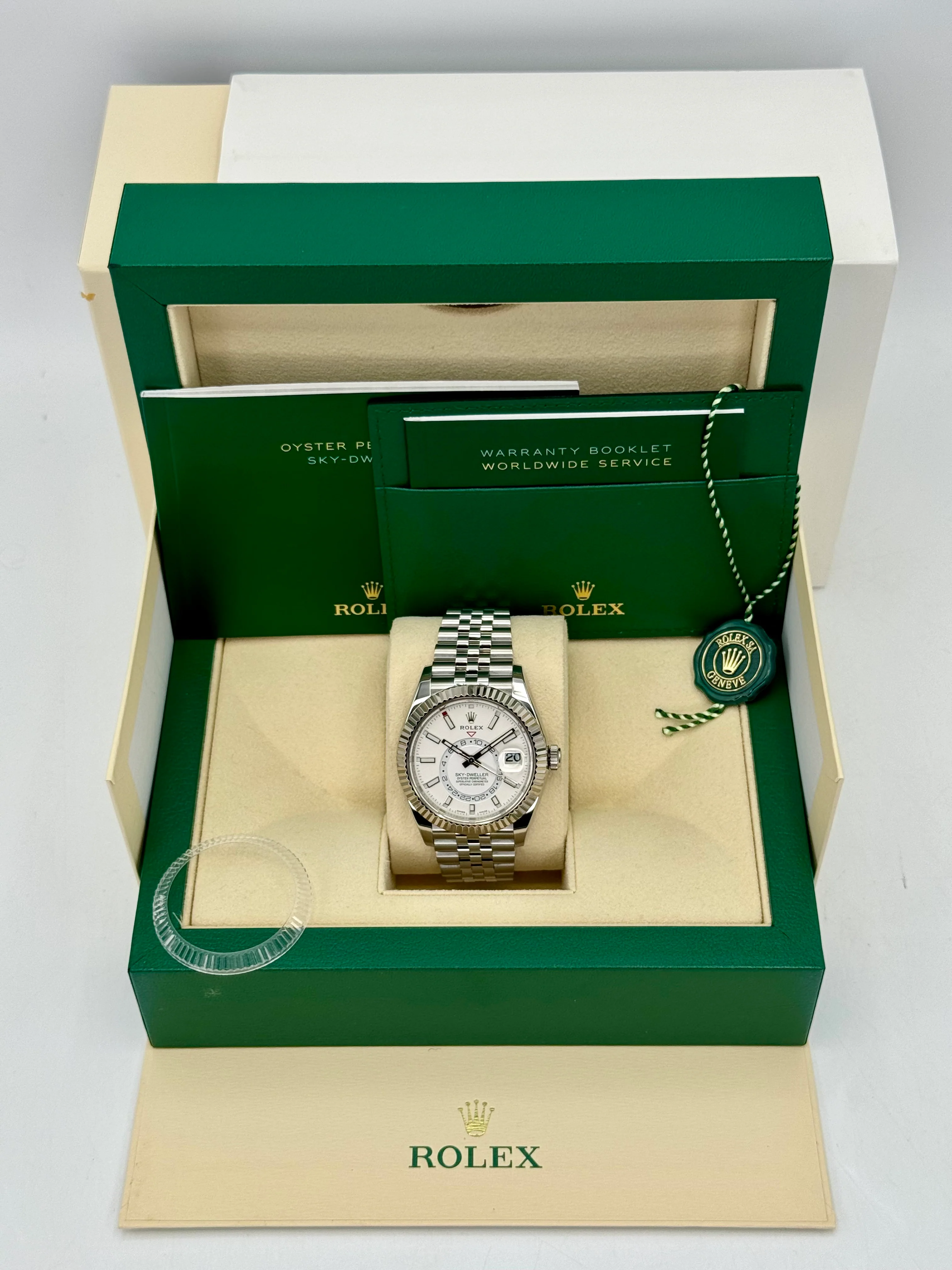 2022 Rolex Sky-Dweller 42mm 326934 Stainless Steel Jubilee White Dial - Image 12