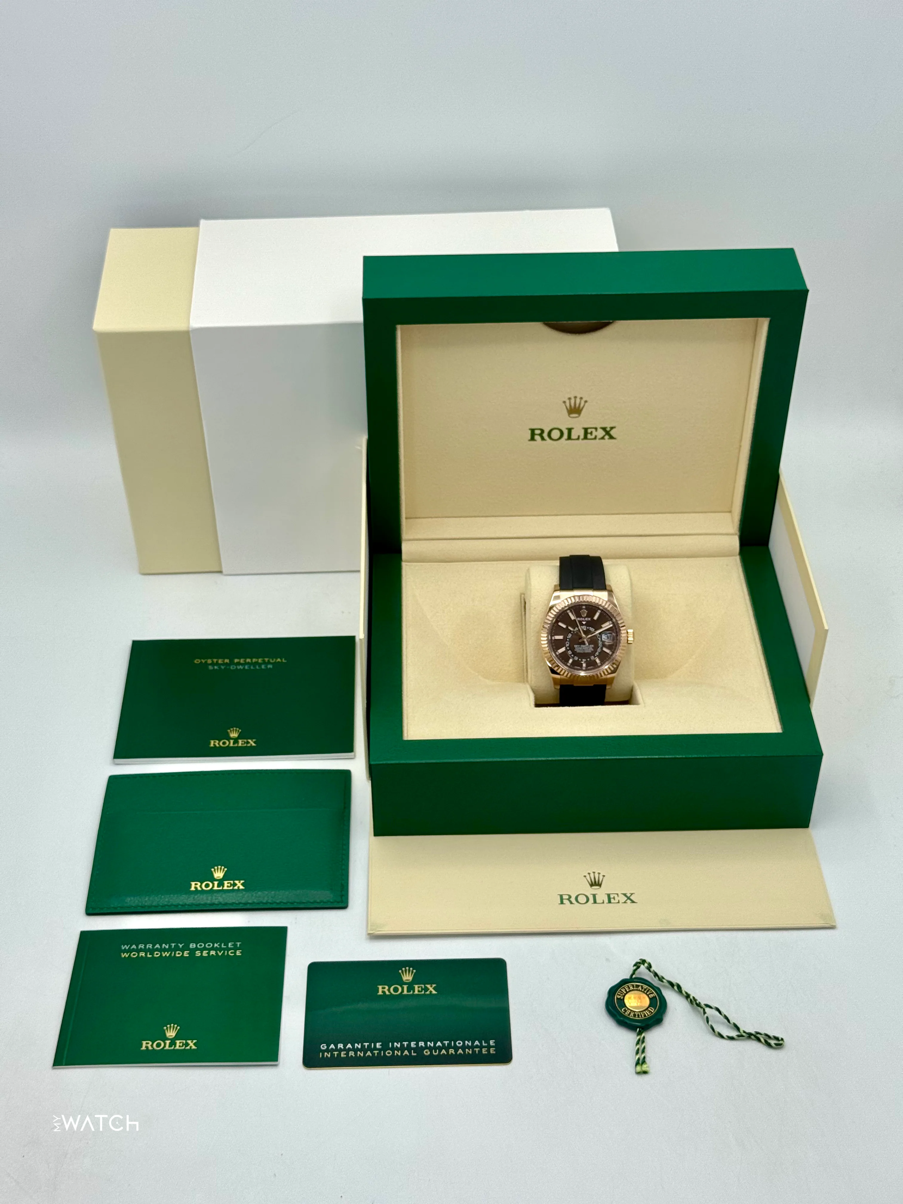 2022 Rolex Sky-Dweller 42mm 326235 Rose Gold Oysterflex Chocolate Dial - Image 10
