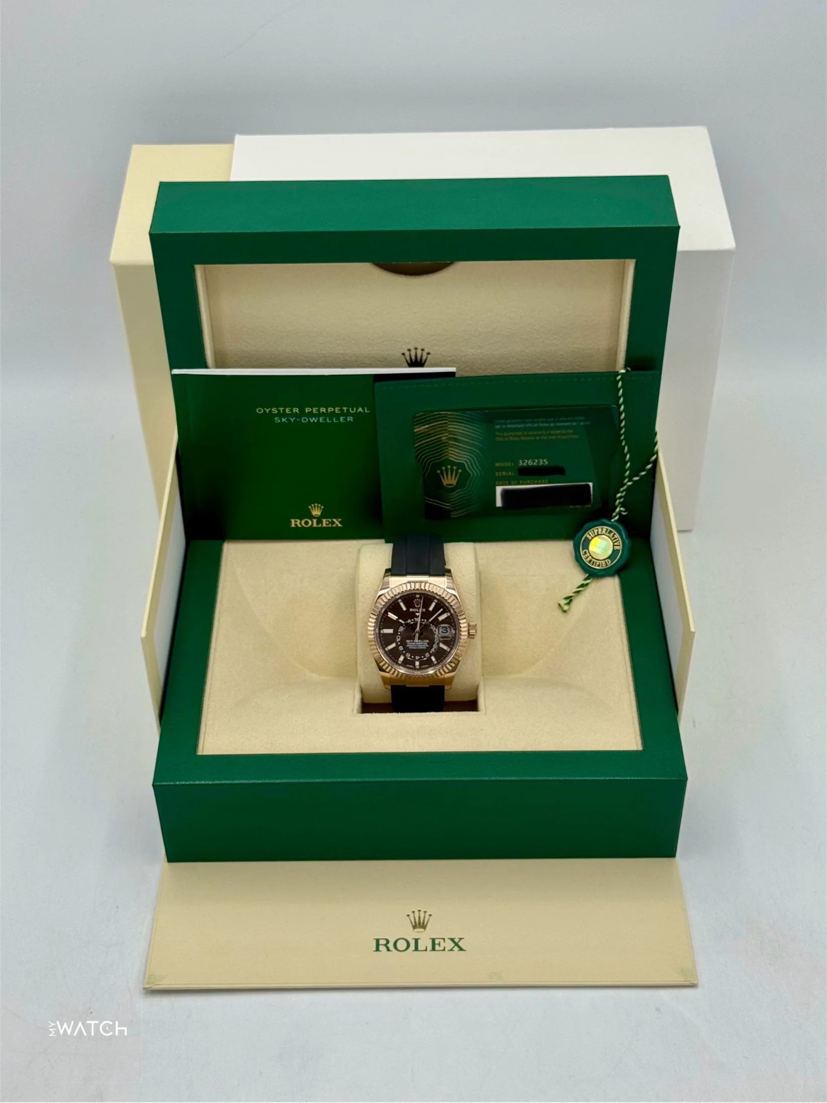 2022 Rolex Sky-Dweller 42mm 326235 Rose Gold Oysterflex Chocolate Dial - Image 9