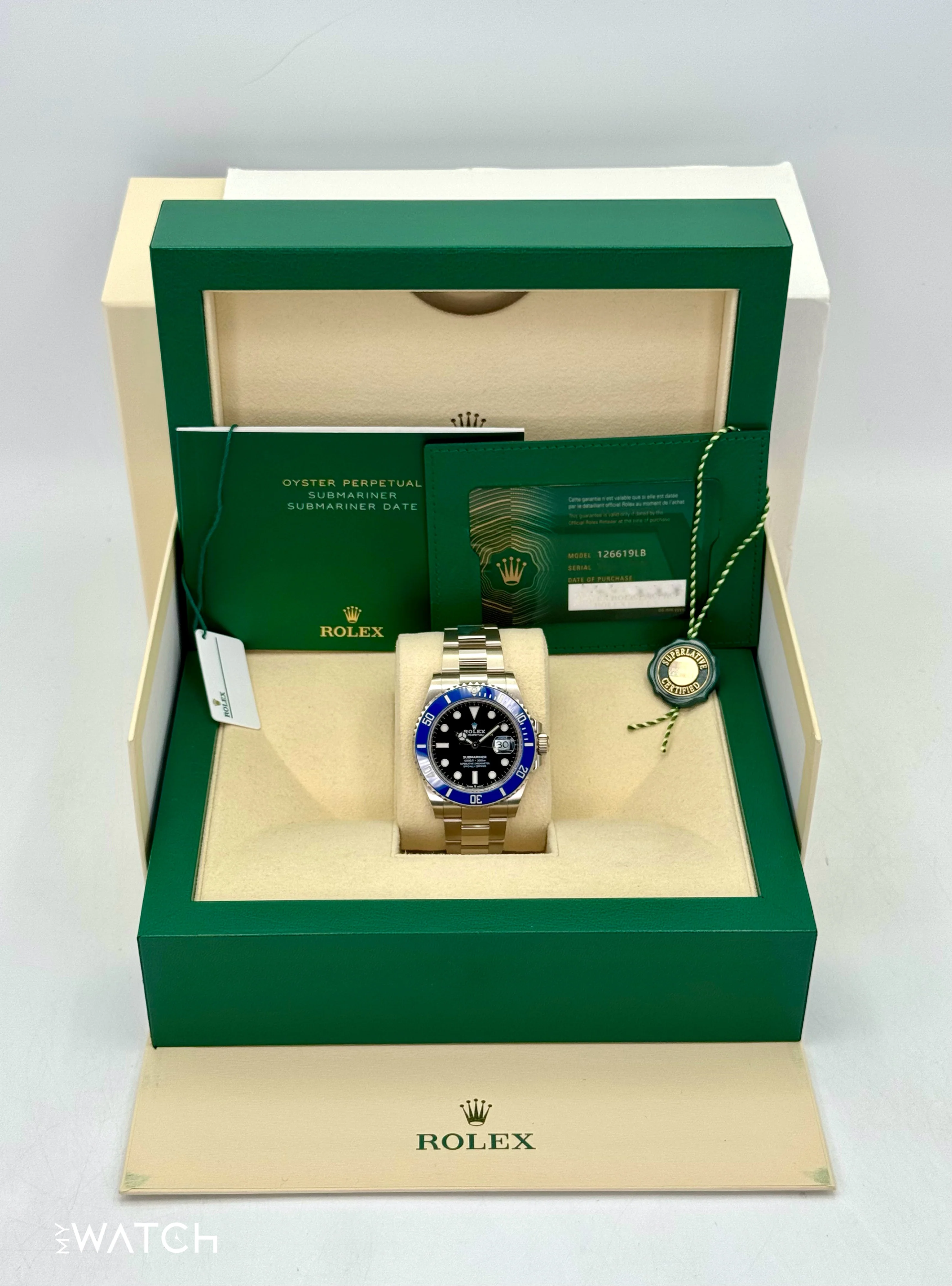 NEW 2022 Rolex Submariner “Cookie Monster ” 41mm 126619LB White Gold Black Dial - Image 9
