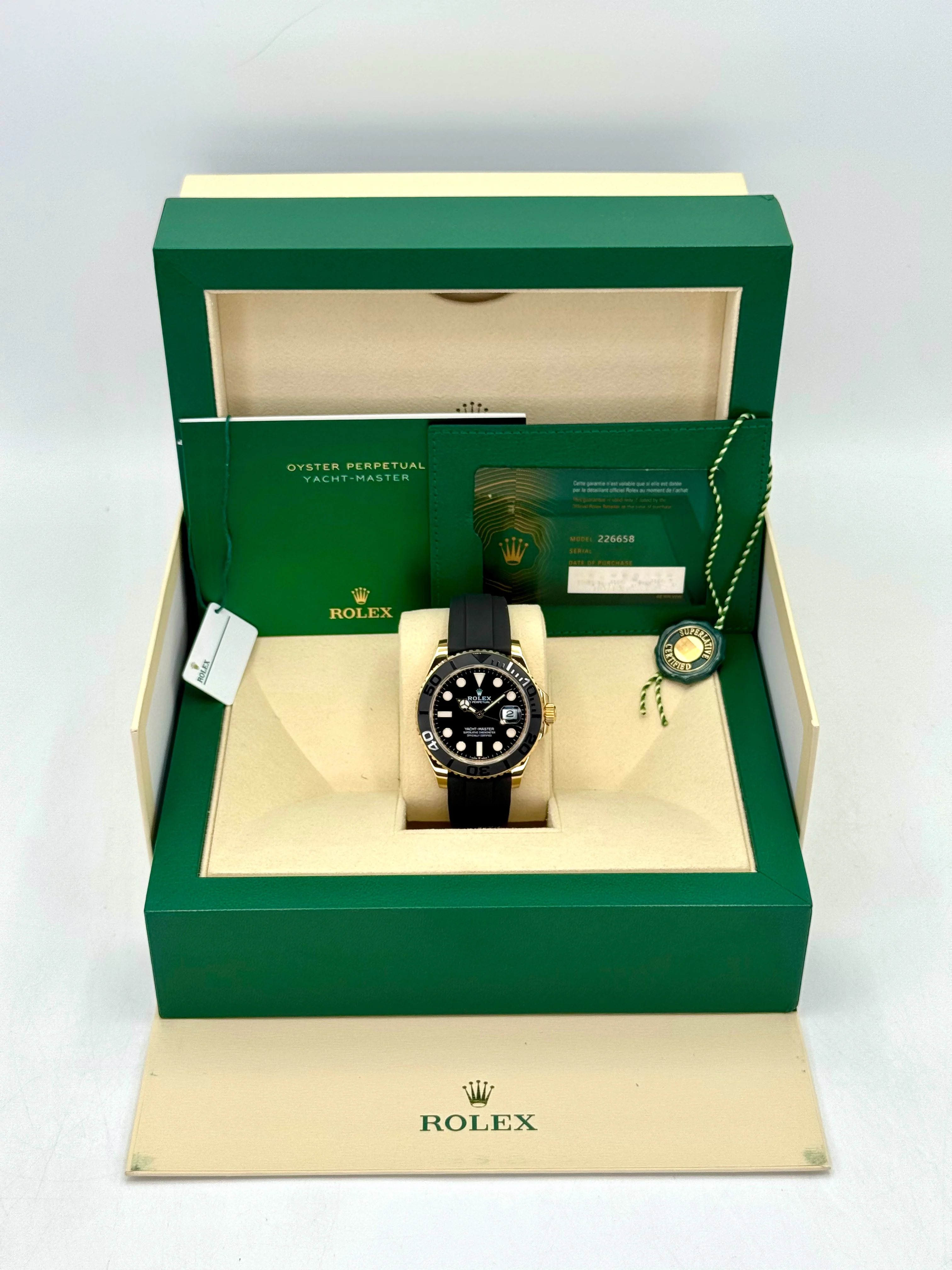 2022 Rolex Yacht-Master 42mm 226658 Gold Oysterflex Black Dial - Image 9