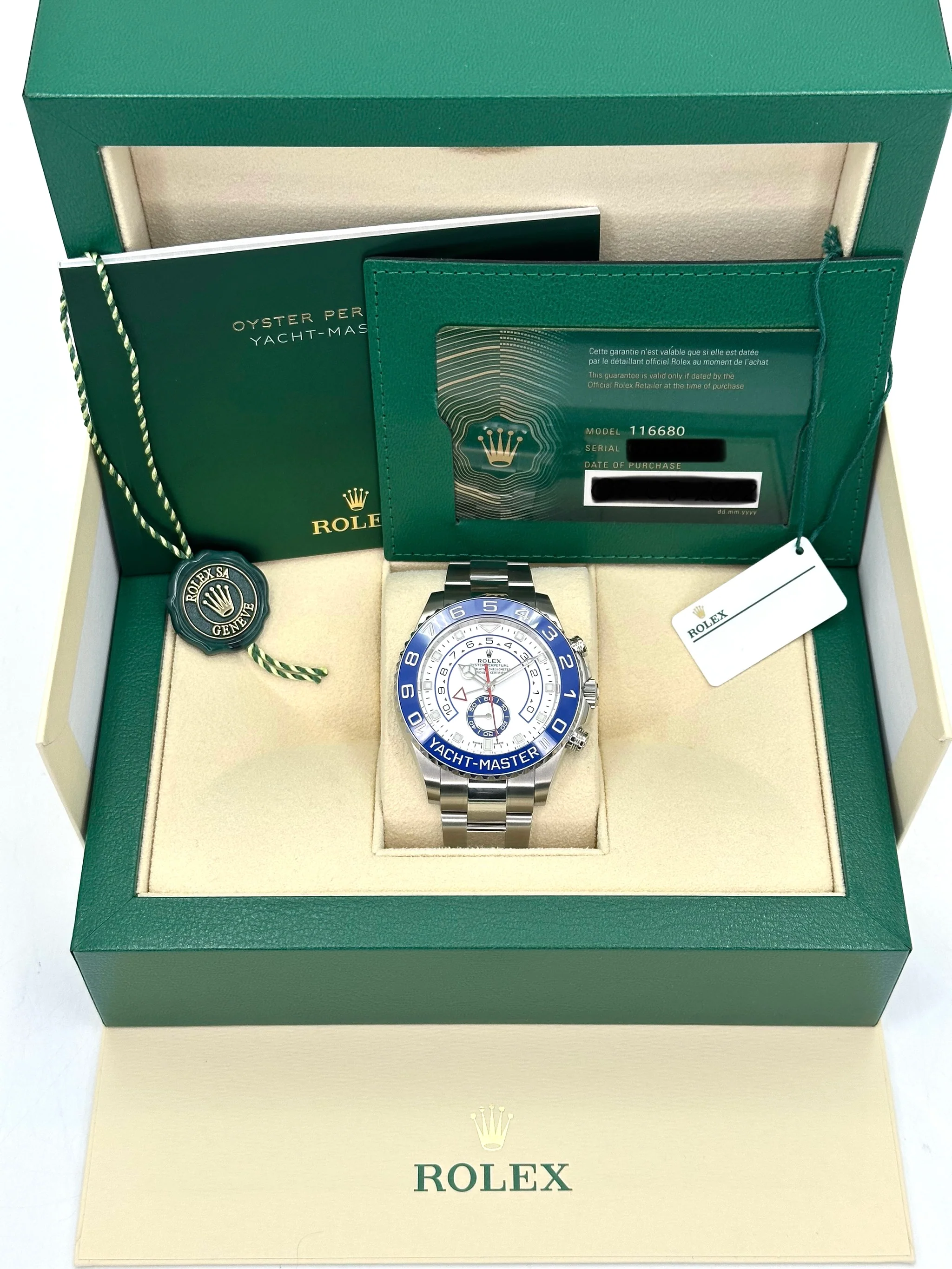 2022 Rolex Yacht-Master II 44mm 116680 Stainless Steel White Dial - Image 9