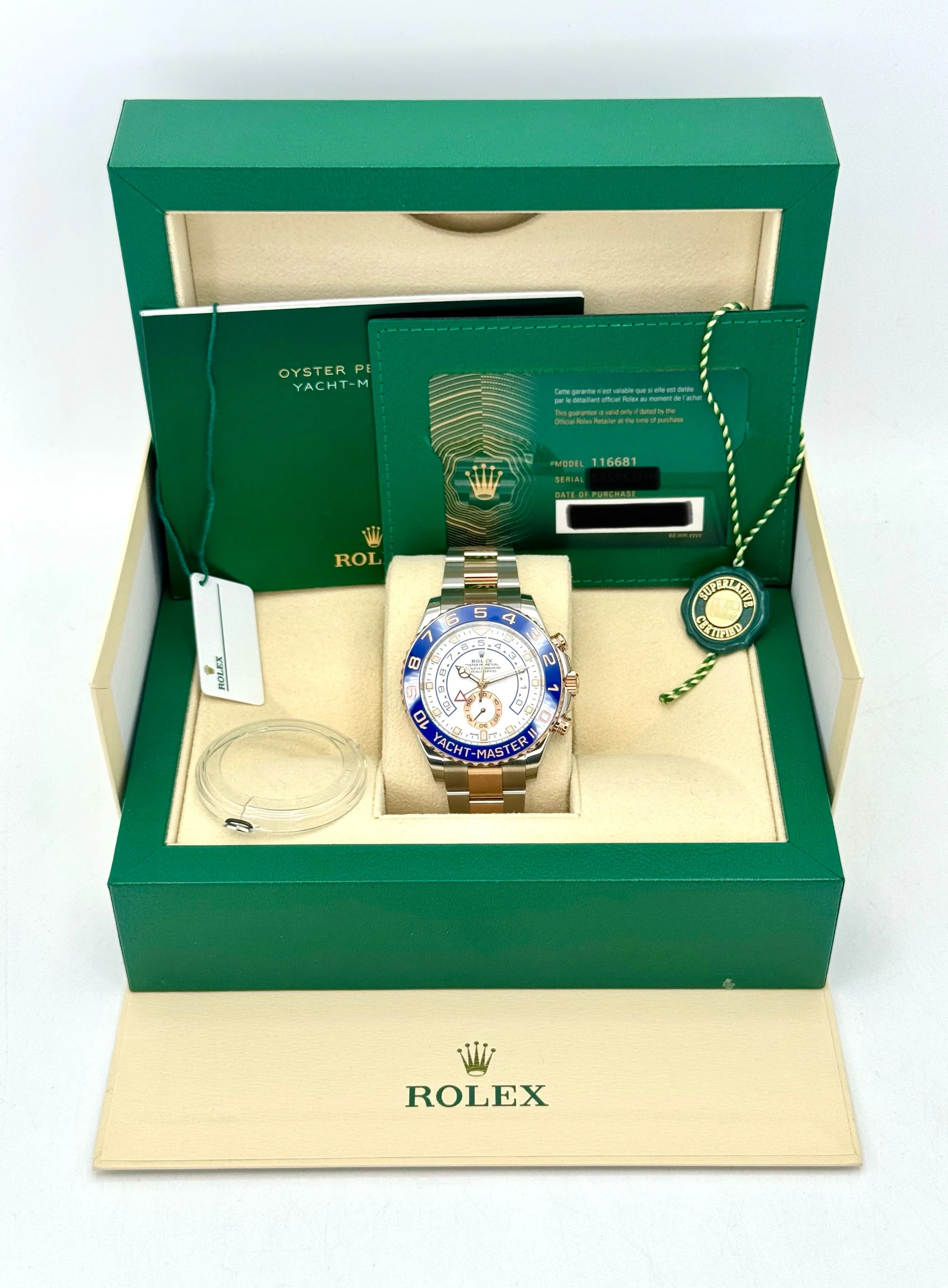 2022 Rolex Yacht-Master II 44mm 116681 Two-Tone White Dial - Image 11