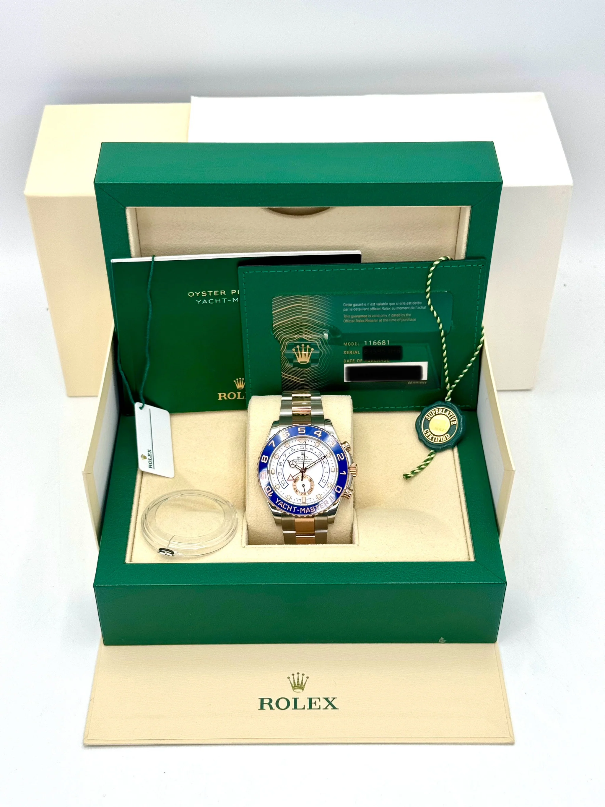 2022 Rolex Yacht-Master II 44mm 116681 Two-Tone White Dial - Image 12