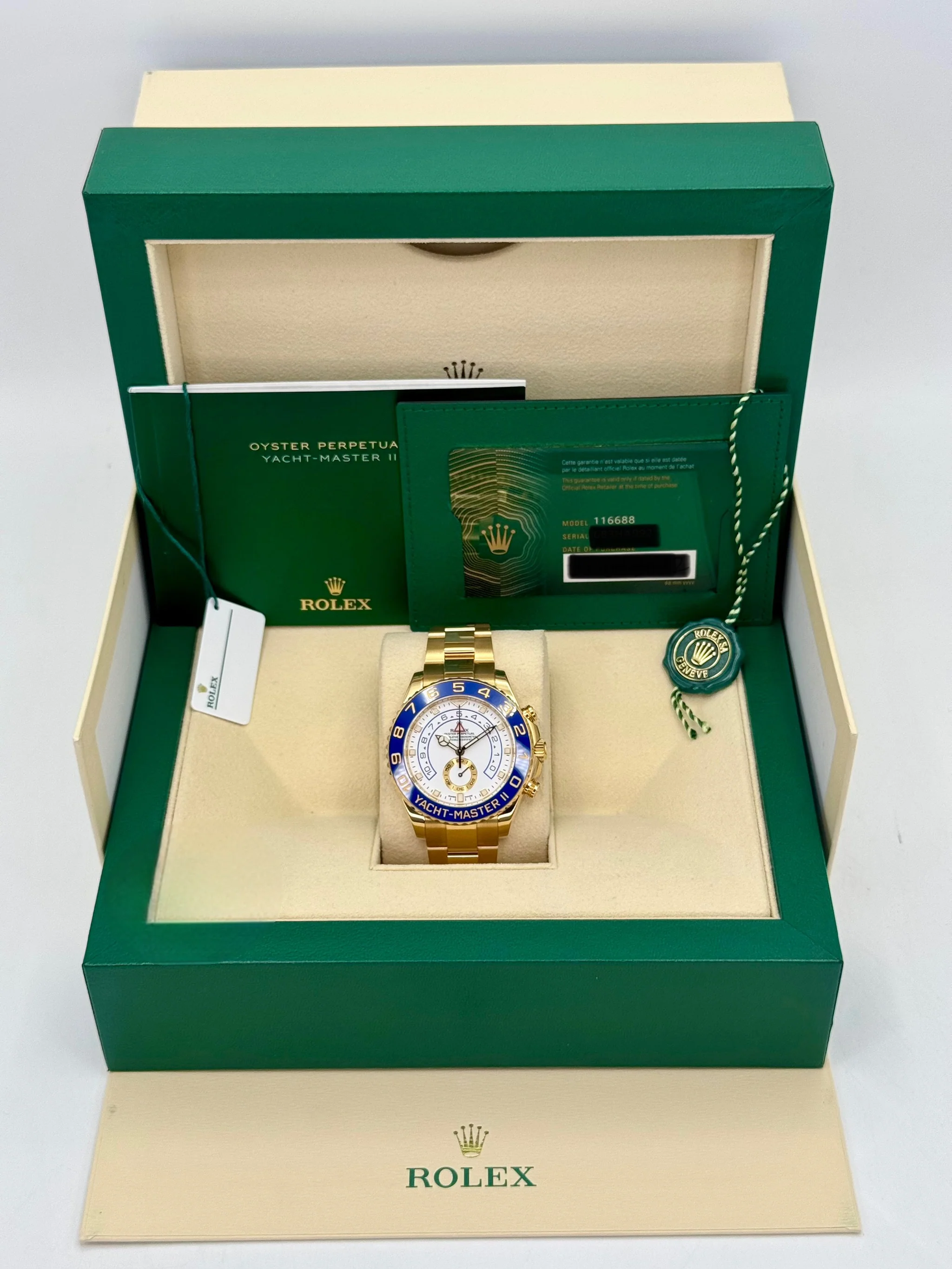 2022 Rolex Yacht-Master II 44mm 116688 18K Yellow Gold White Dial - Image 2
