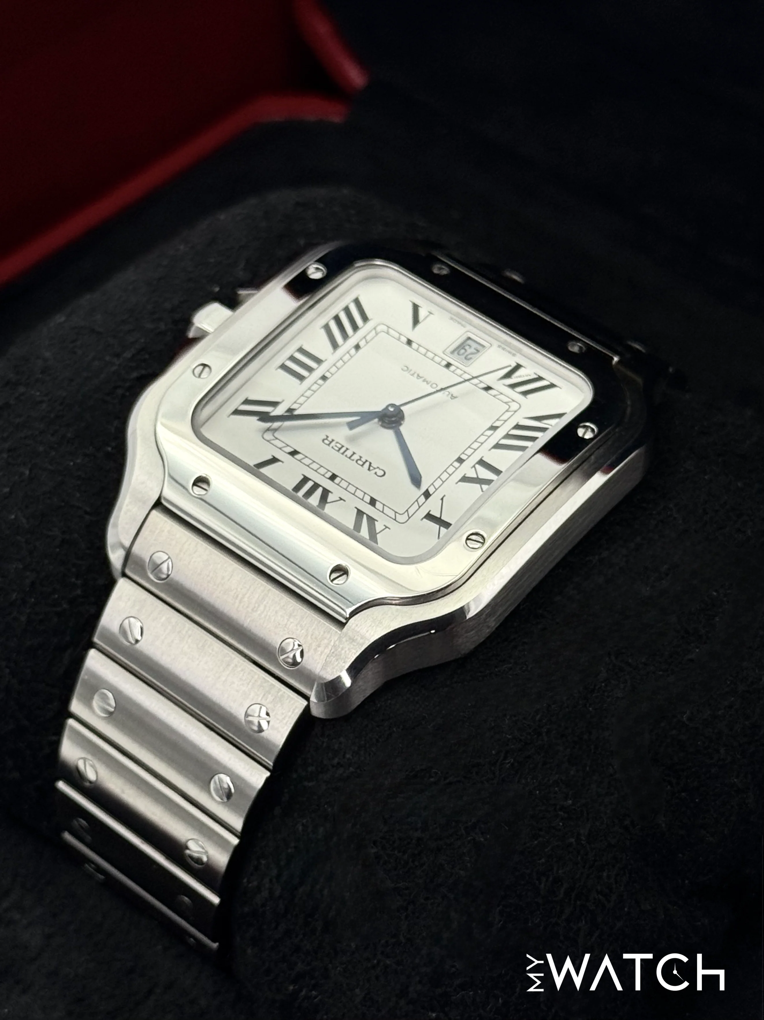 2022 Santos De Cartier 39.8mm WSSA0018 Stainless Steel White Dial - Image 7