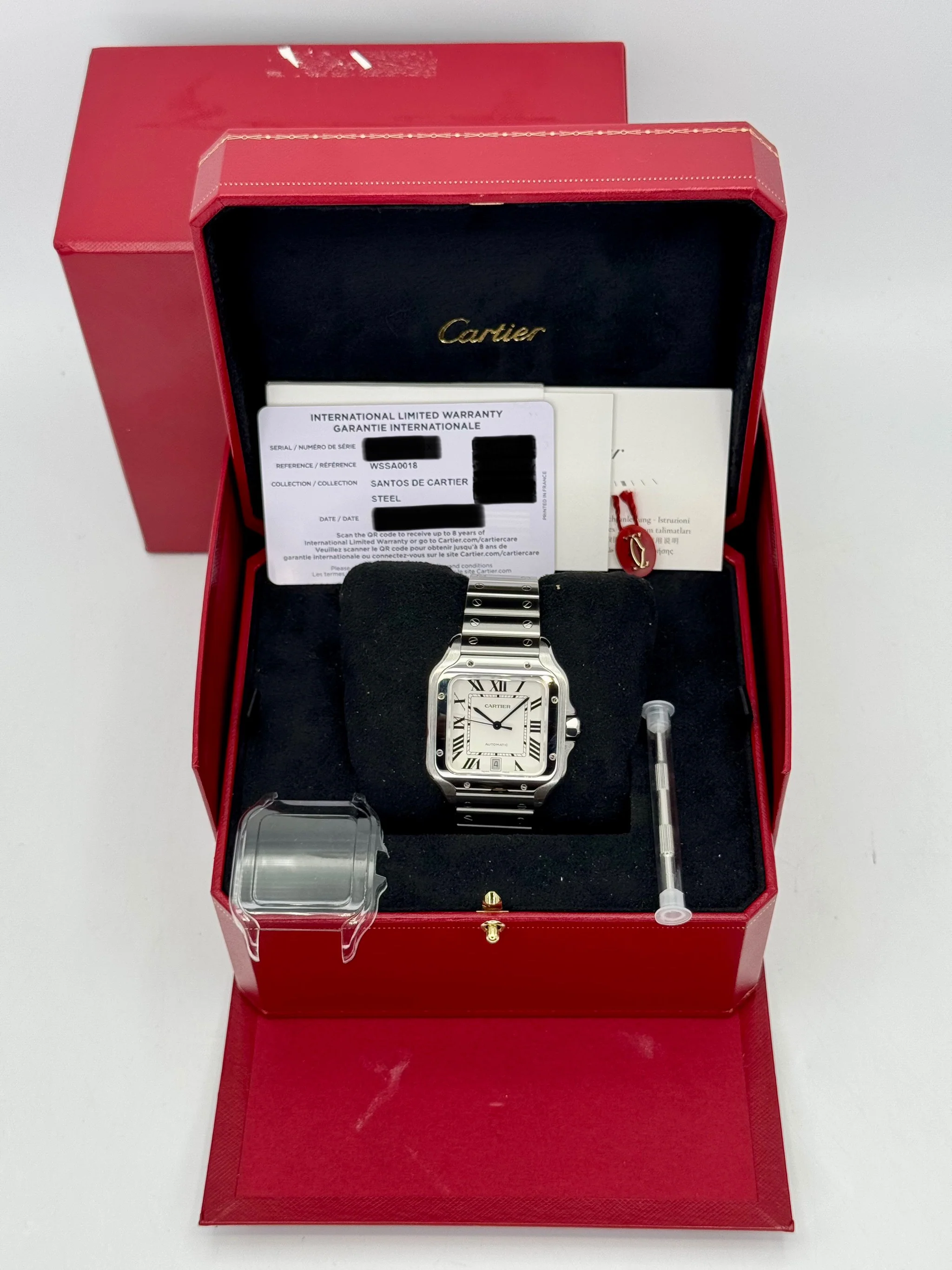 2022 Santos De Cartier 39.8mm WSSA0018 Stainless Steel White Dial - Image 10