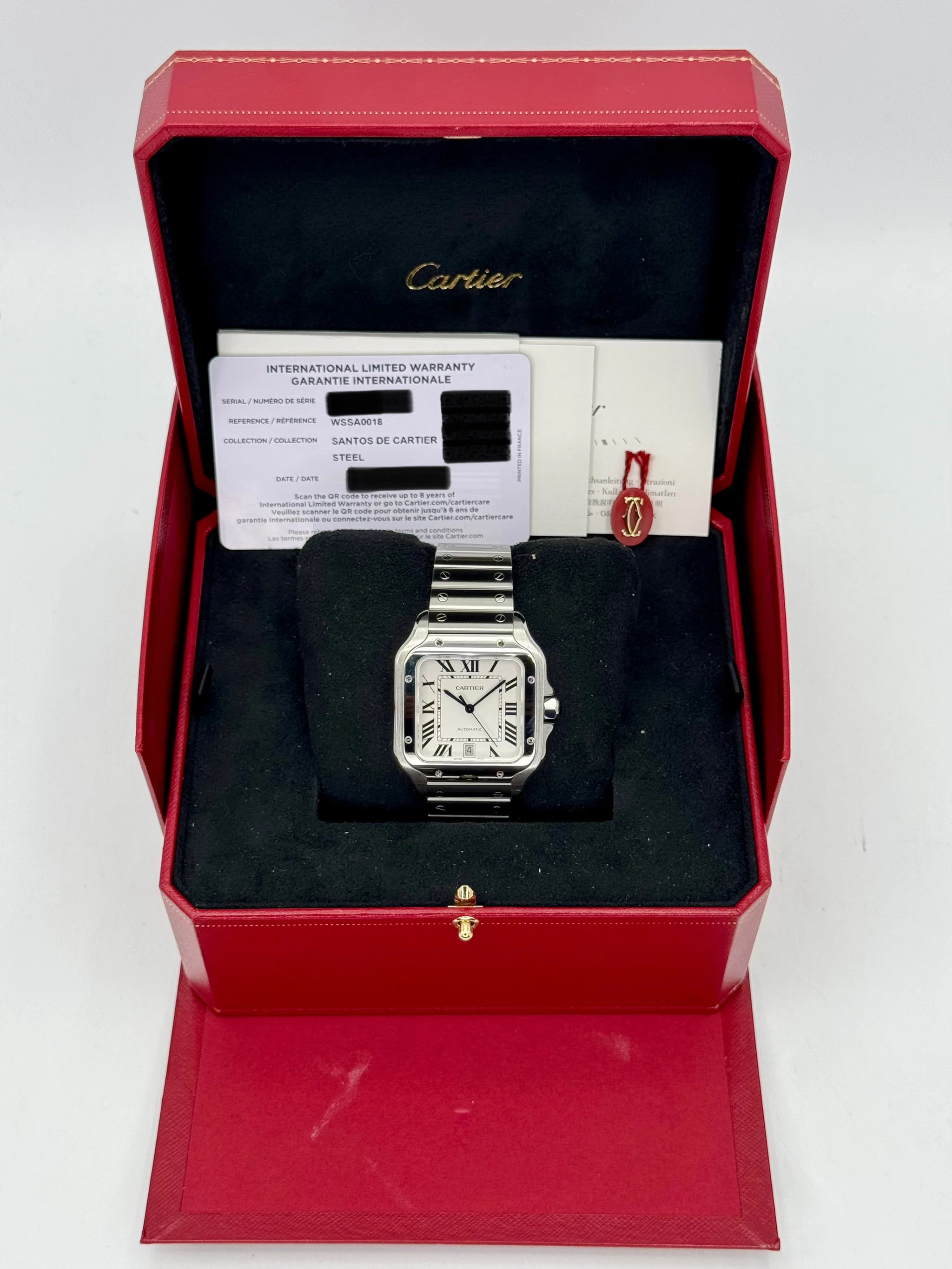 2022 Santos De Cartier 39.8mm WSSA0018 Stainless Steel White Dial - Image 9