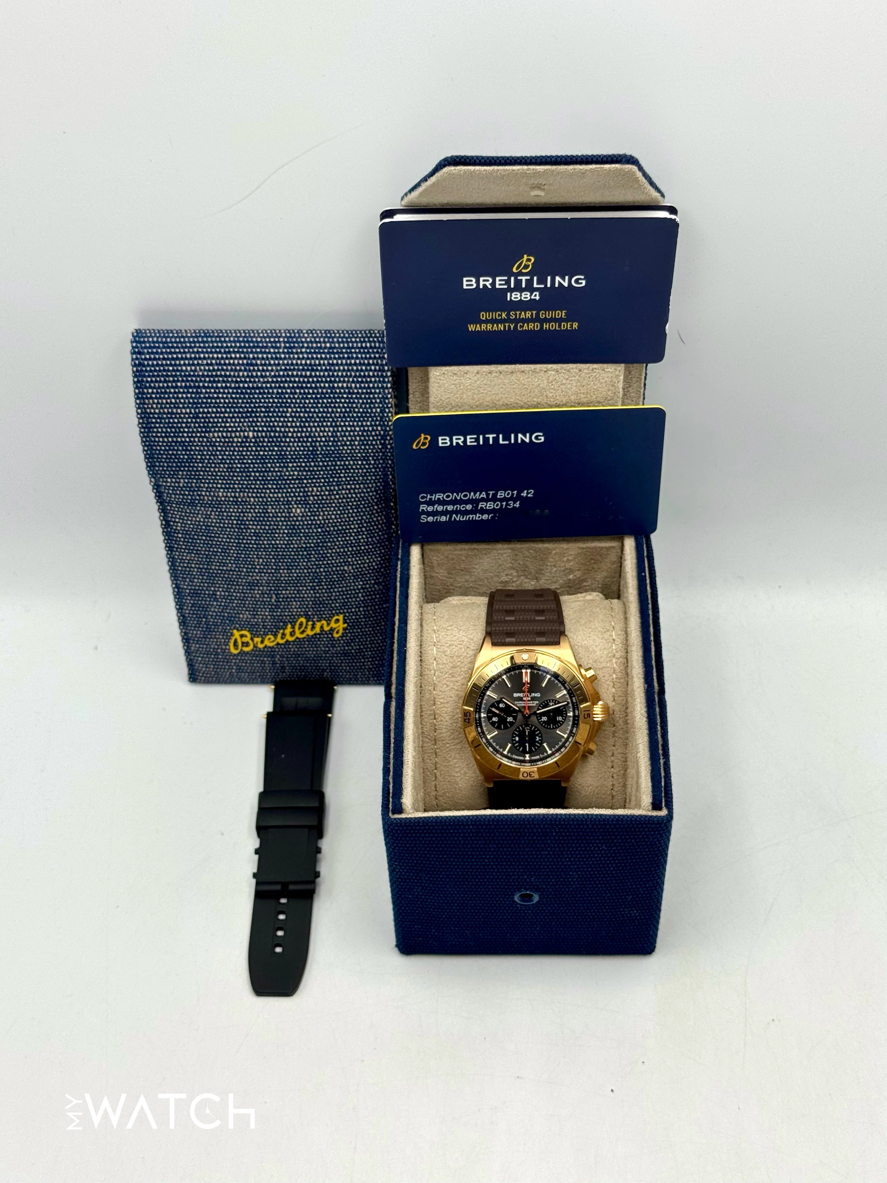 2023 Breitling Chronomat B01 42mm RB0134 Red Gold Grey Dial - Image 10