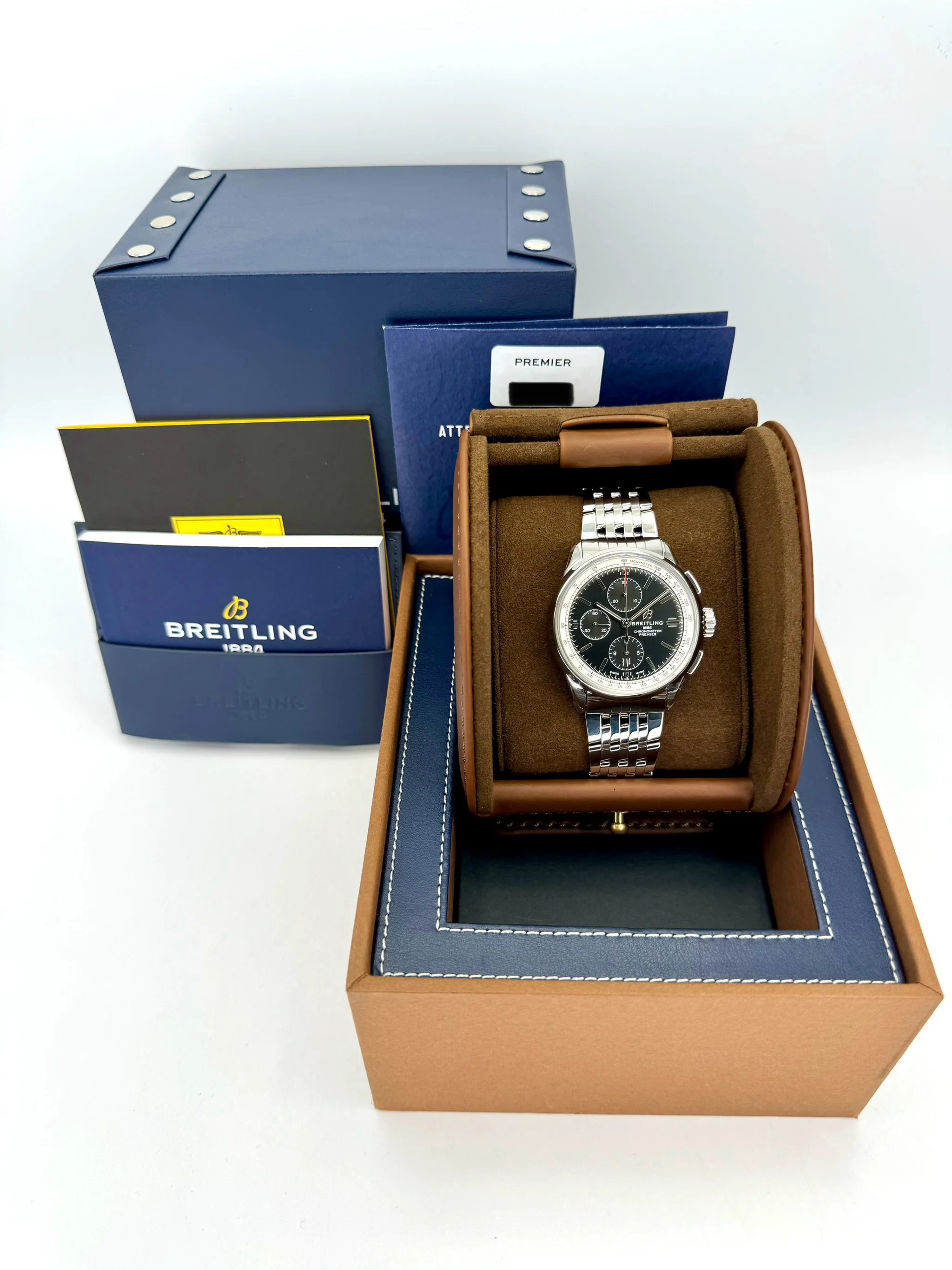 2023 Breitling Premier Chronograph 42mm A13315351B1A1 Steel Black Dial - Image 11