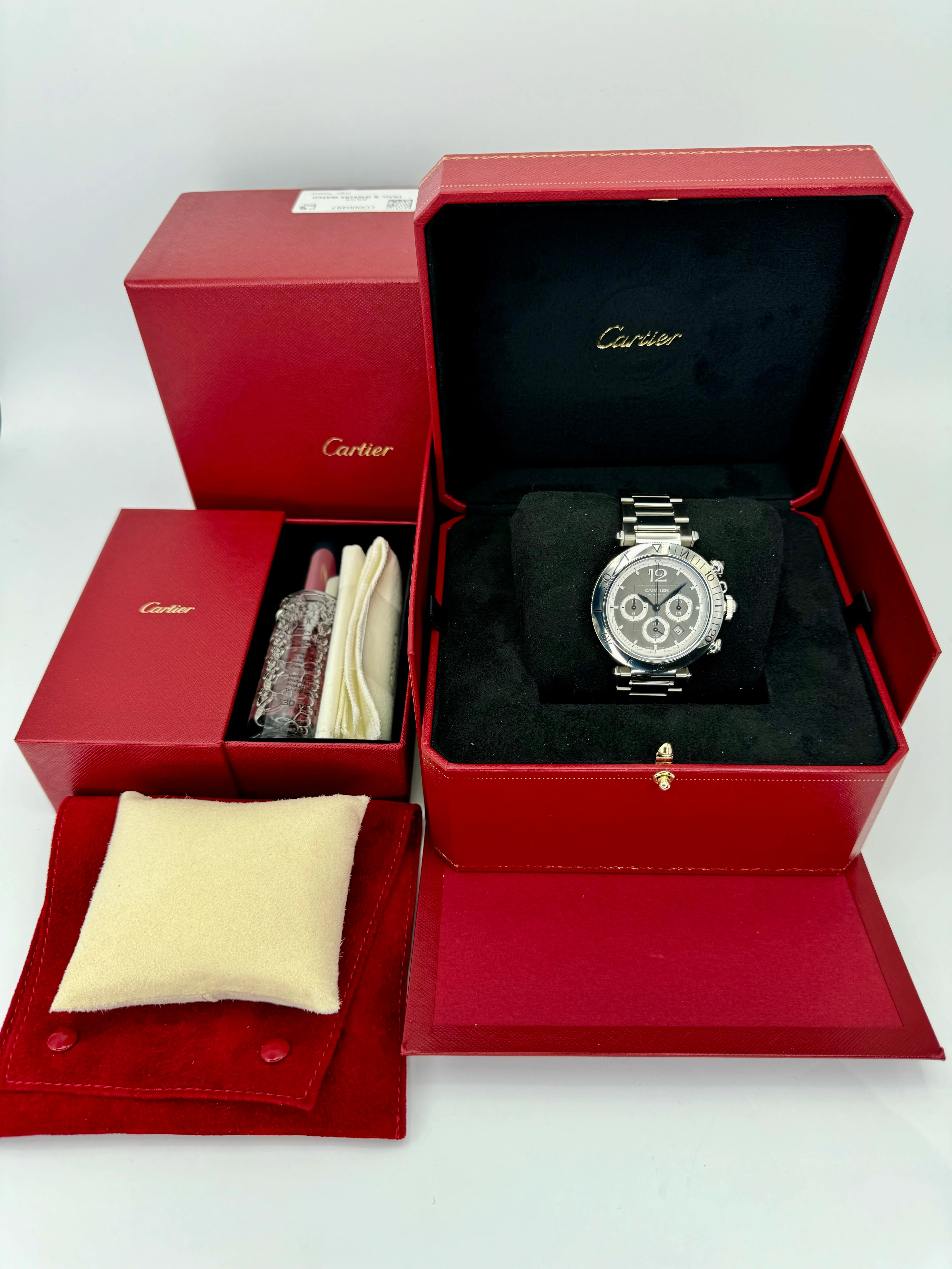 NEW 2023 Cartier Pasha 41mm Wspa0027 Chronograph Grey Dial - Image 12