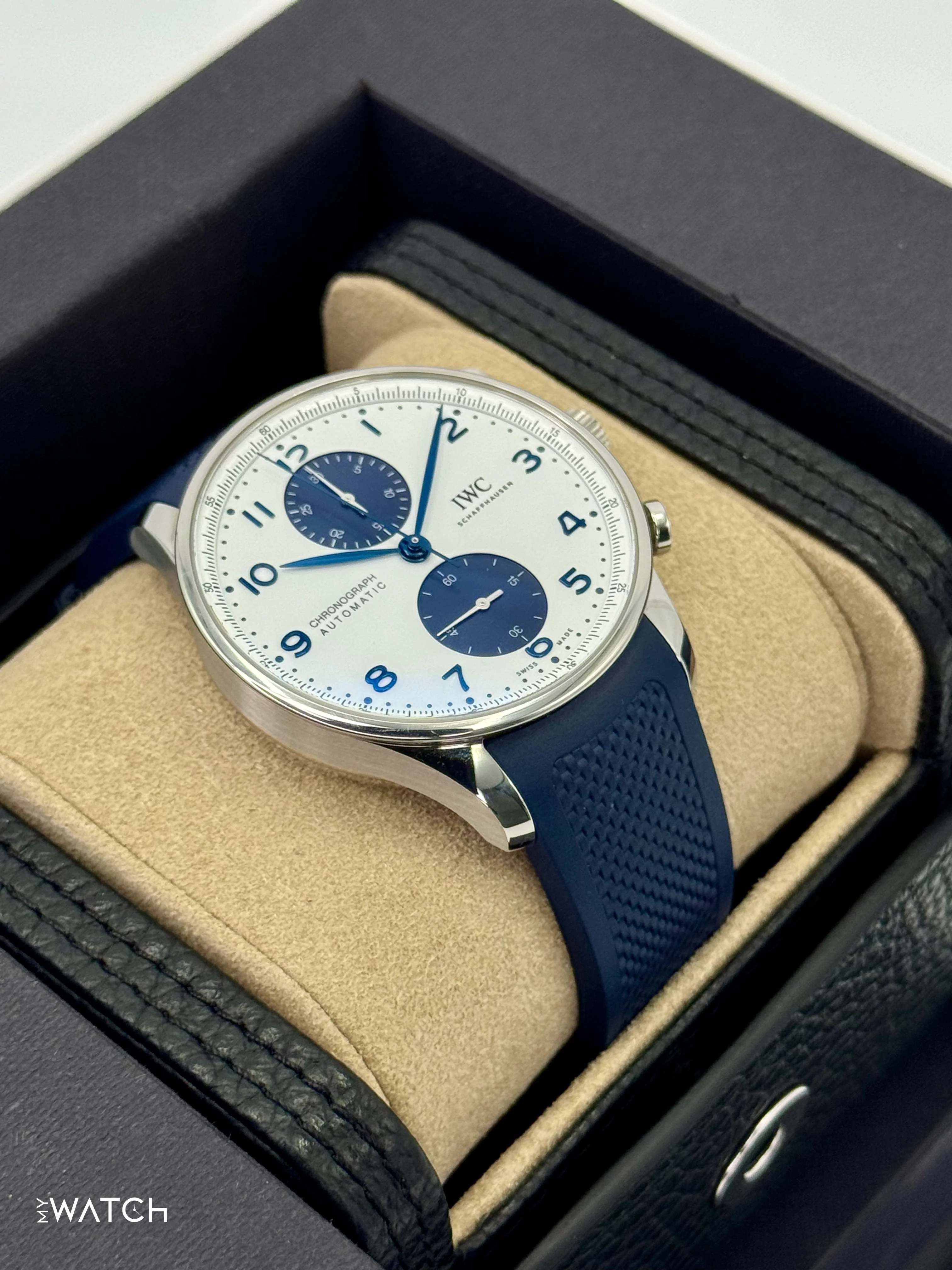 2023 IWC Portuguese Chronograph 41mm IW371620 Stainless Steel White Dial - Image 5