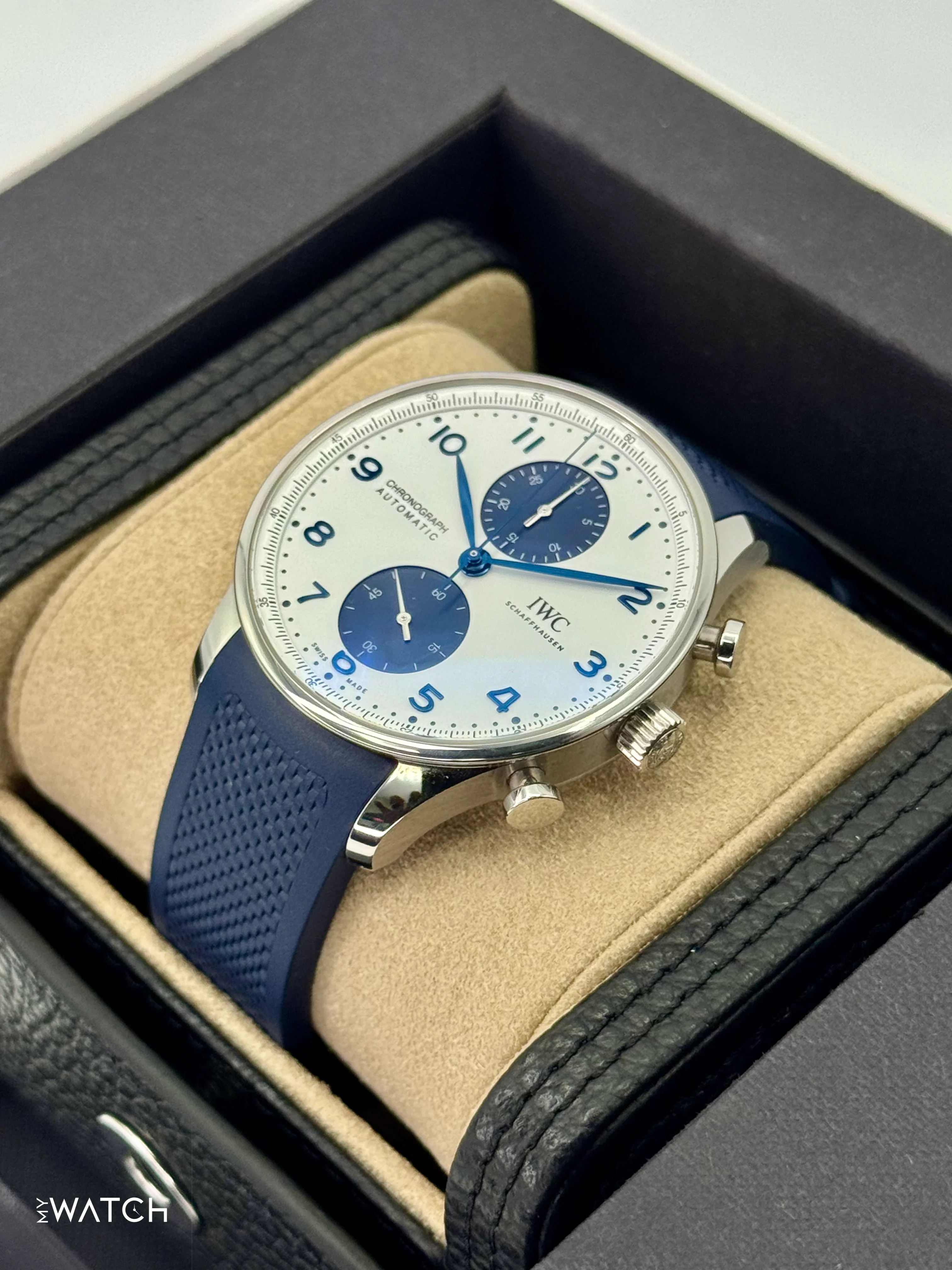 2023 IWC Portuguese Chronograph 41mm IW371620 Stainless Steel White Dial - Image 6