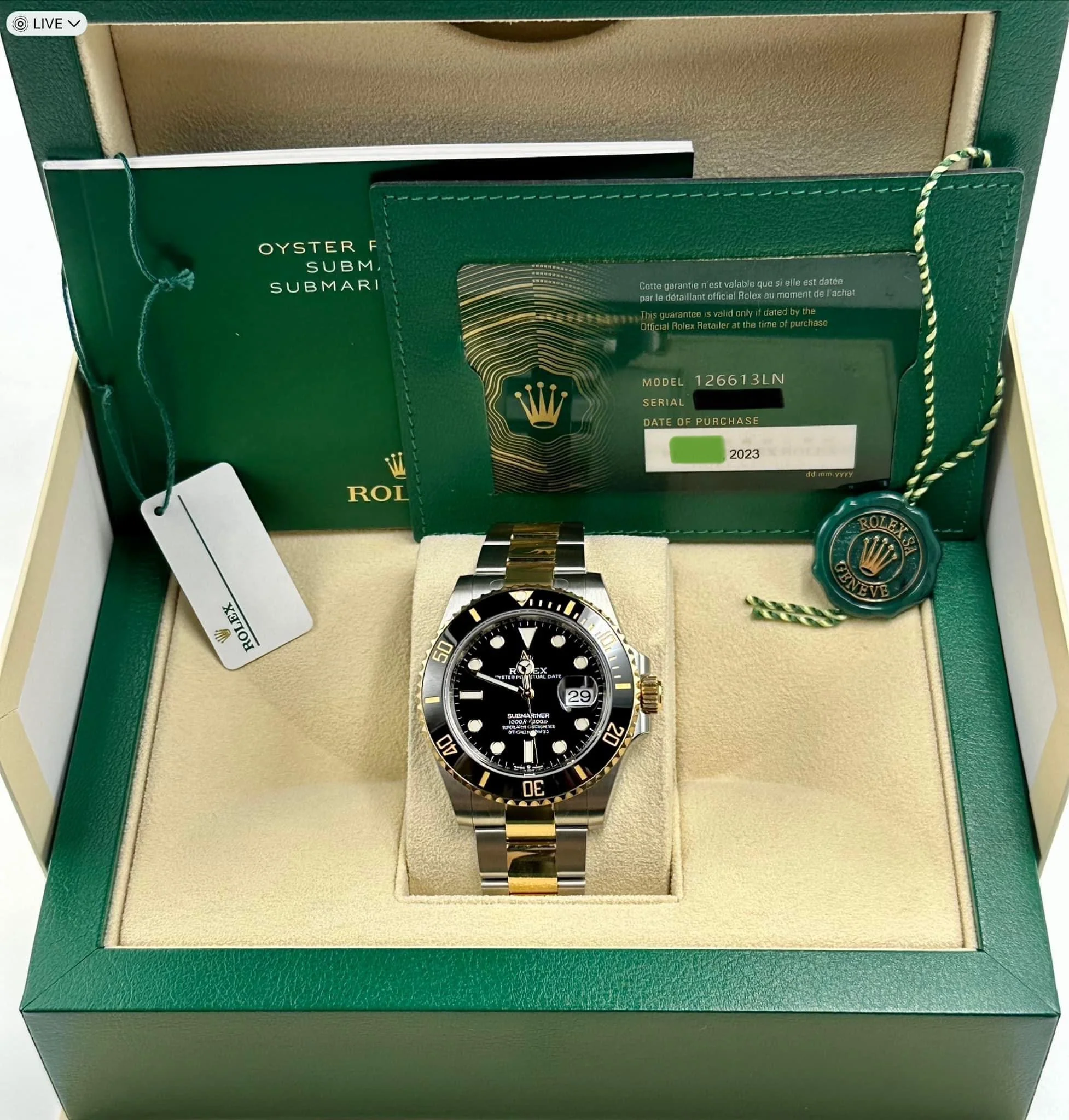NEW 2023 Rolex Submariner 41mm 126613LN Two-Tone Black Dial - Image 11