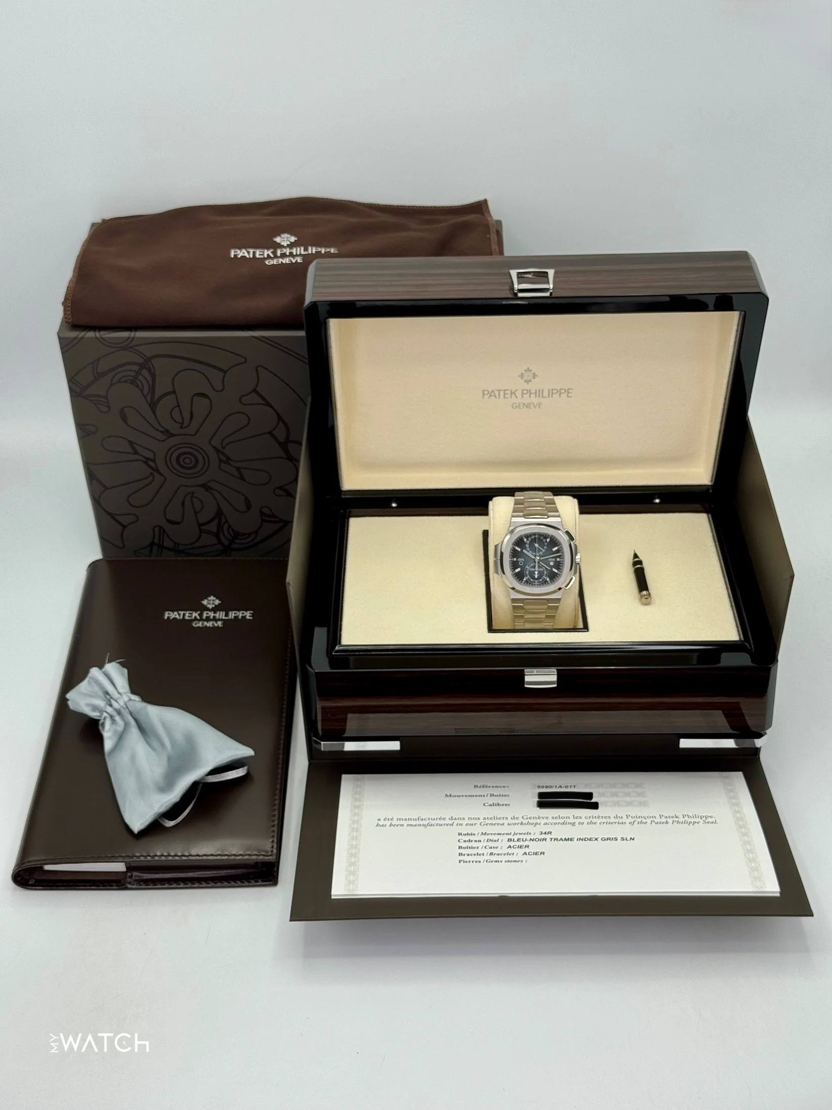 2023 Patek Philippe Nautilus Travel Time Chronograph 40.5mm 5990/1A-011 Blue-Noir Dial - Image 11
