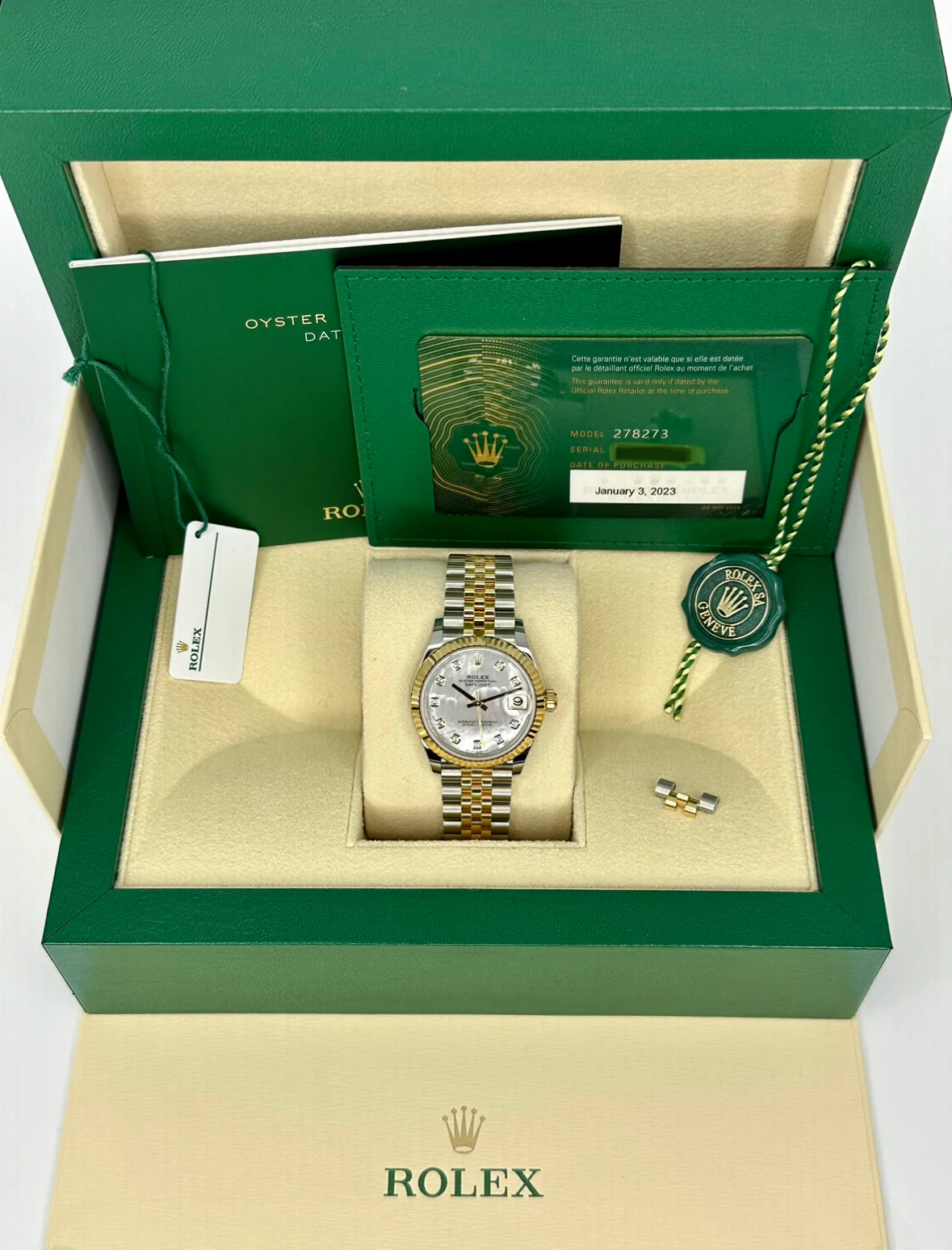 2023 Roles Datejust 31mm Two-Tone Jubilee Mother of Pearl Diamond Dial - Image 11