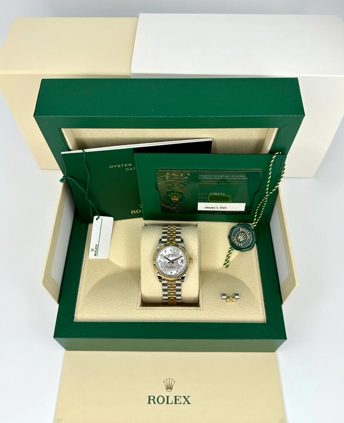 2023 Roles Datejust 31mm Two-Tone Jubilee Mother of Pearl Diamond Dial - Image 12