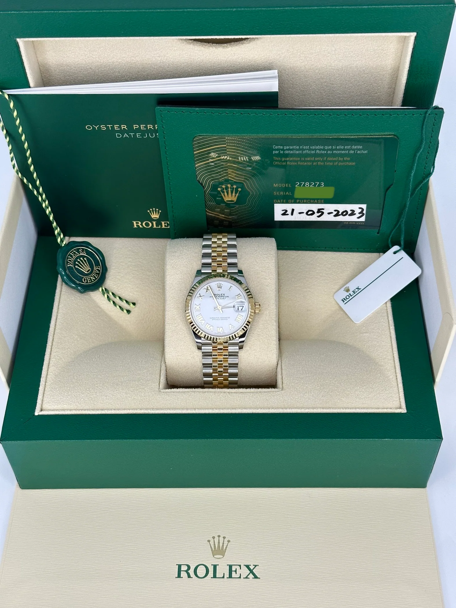 2023 Rolex Datejust 31mm 278273 Two-Tone Jubilee White Roman Numeral Dial - Image 11