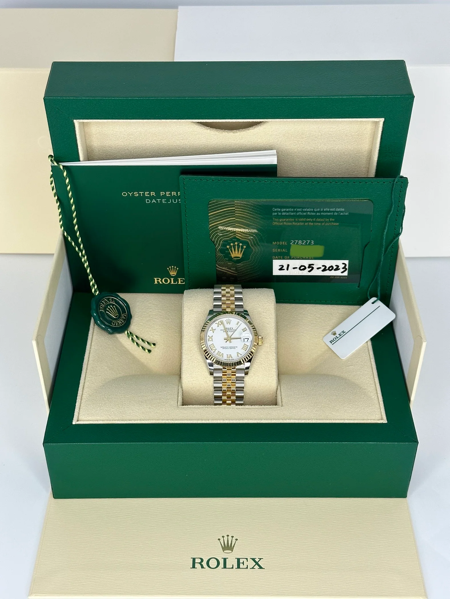 2023 Rolex Datejust 31mm 278273 Two-Tone Jubilee White Roman Numeral Dial - Image 12