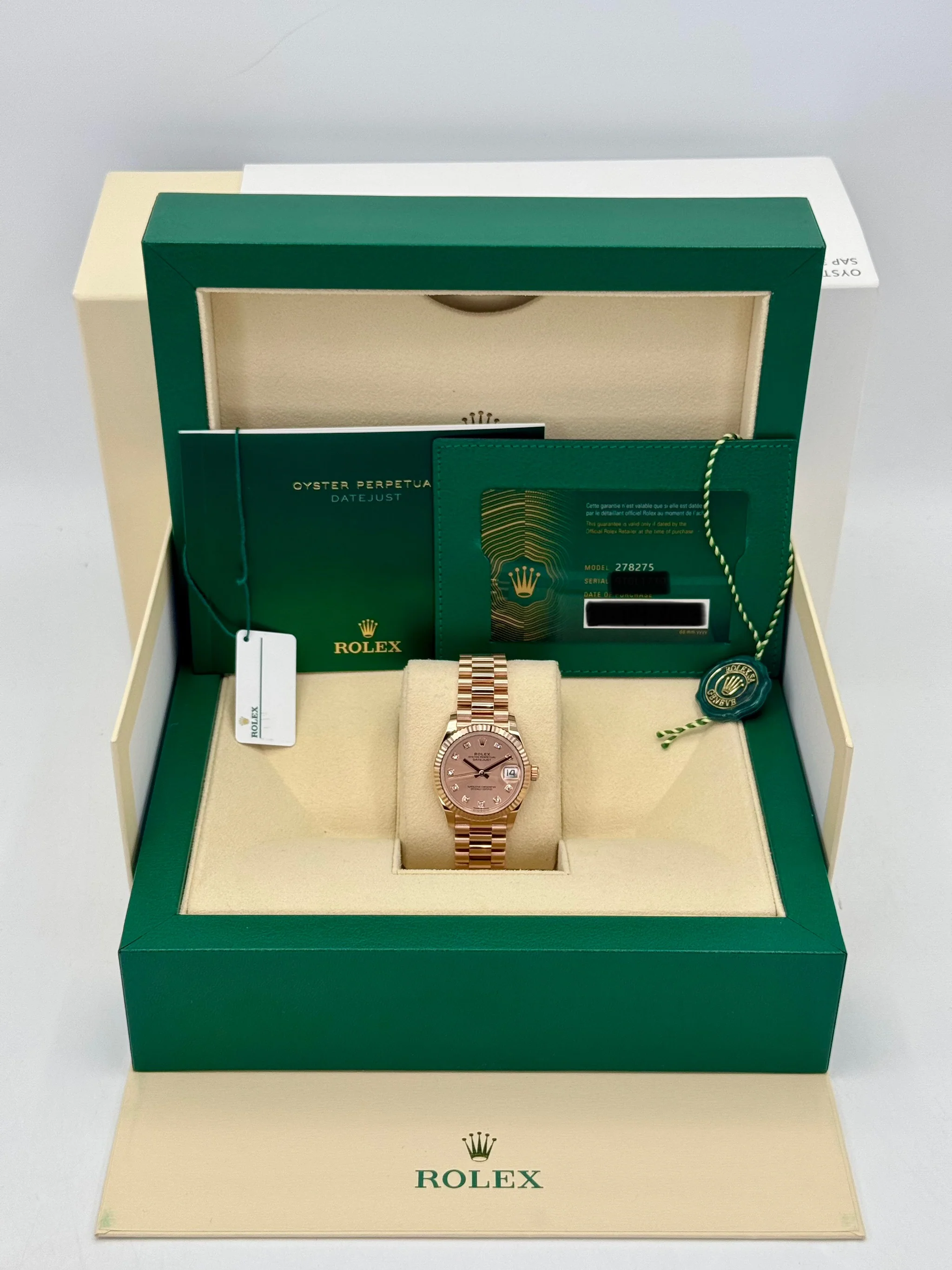 2023 Rolex Datejust 31mm 278275 Rose Gold Rose Diamond Dial - Image 10