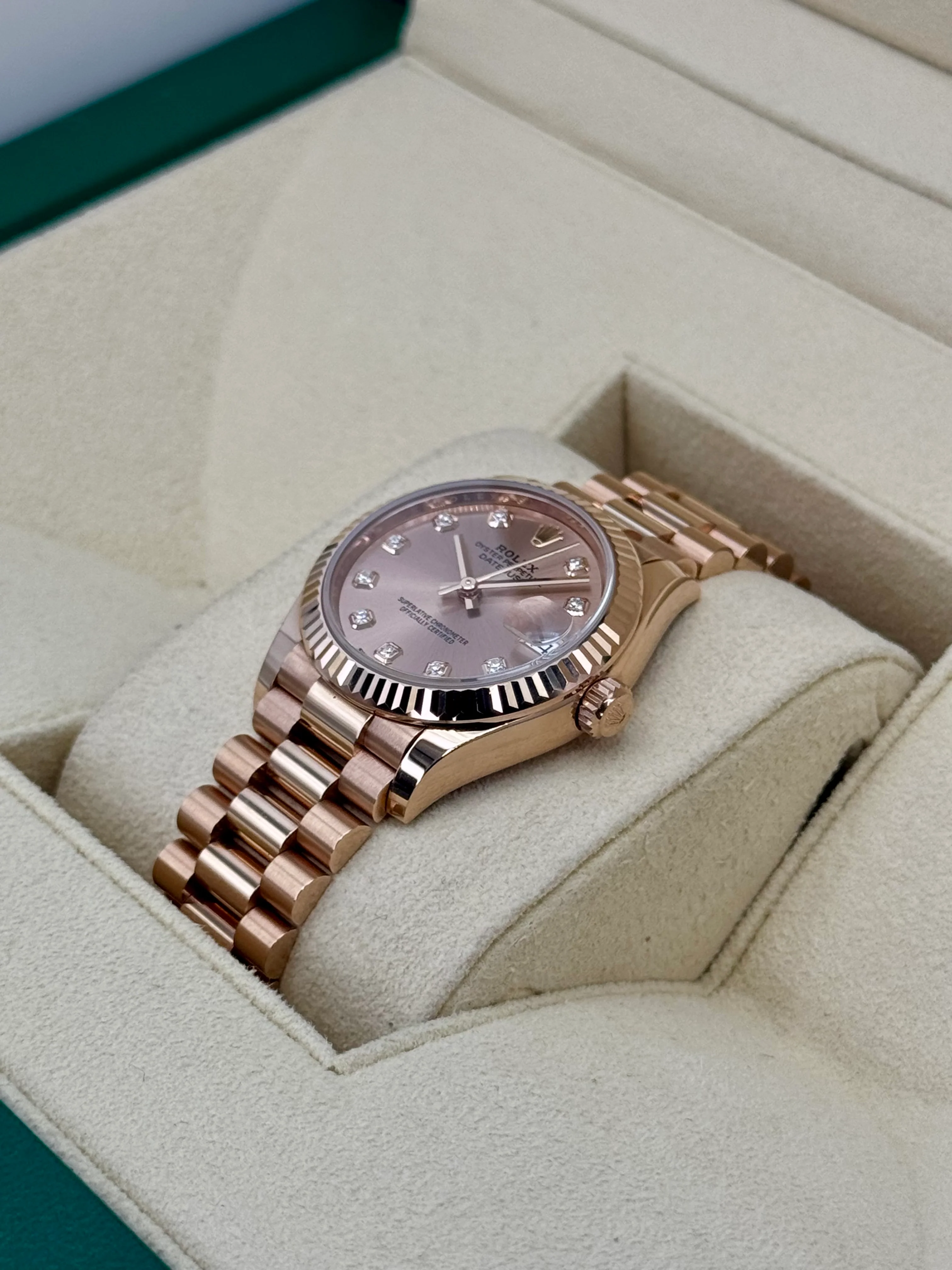 2023 Rolex Datejust 31mm 278275 Rose Gold Rose Diamond Dial - Image 5