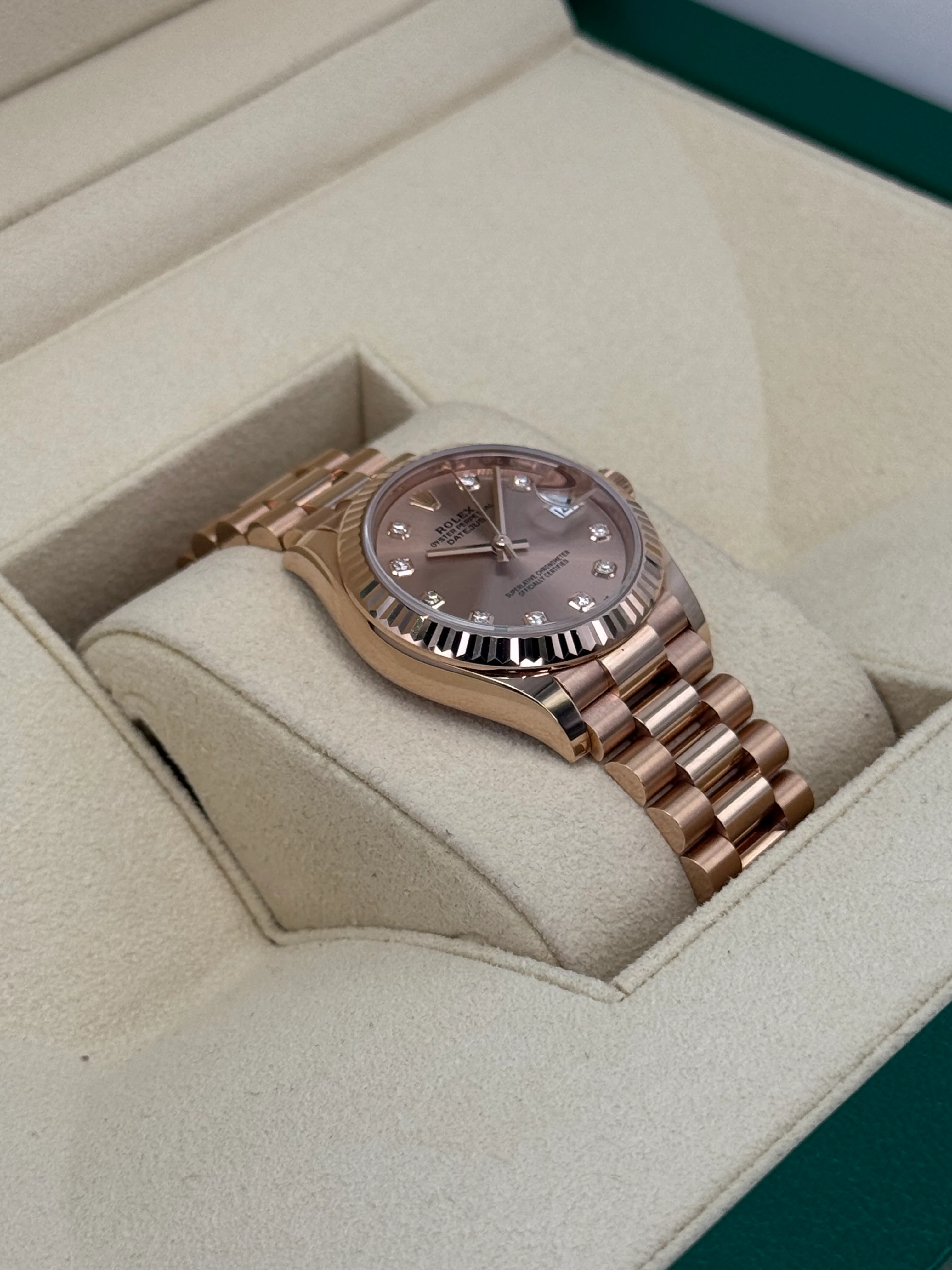 2023 Rolex Datejust 31mm 278275 Rose Gold Rose Diamond Dial - Image 6