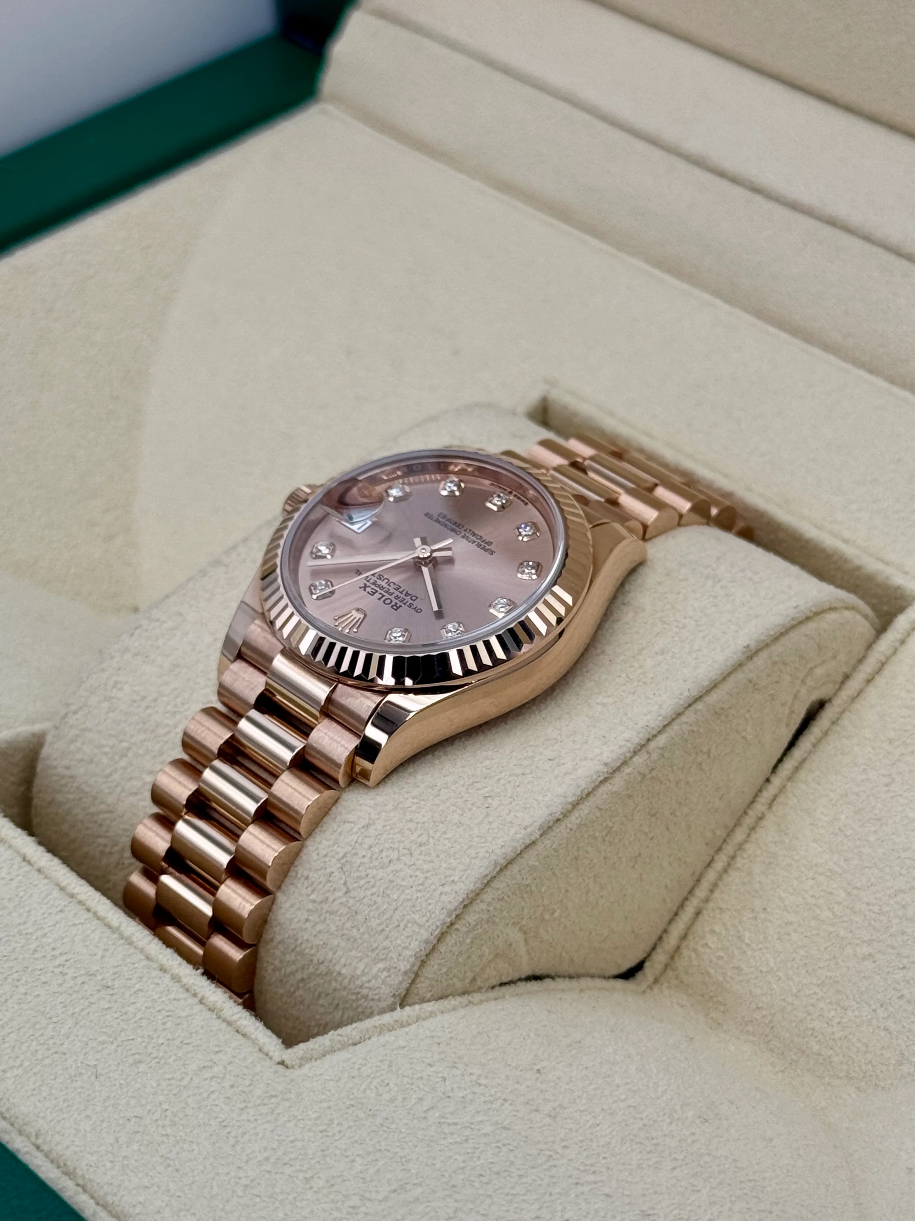 2023 Rolex Datejust 31mm 278275 Rose Gold Rose Diamond Dial - Image 7