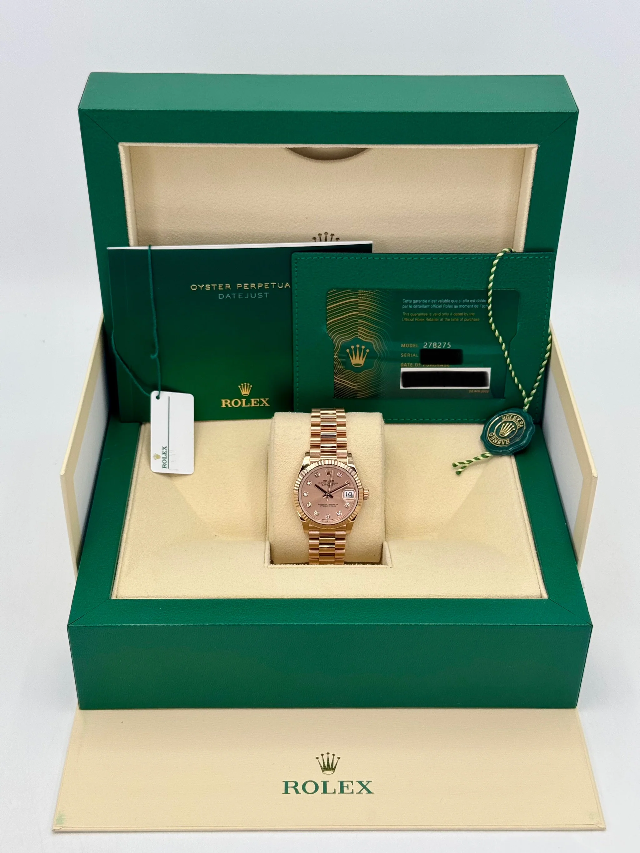 2023 Rolex Datejust 31mm 278275 Rose Gold Rose Diamond Dial - Image 9