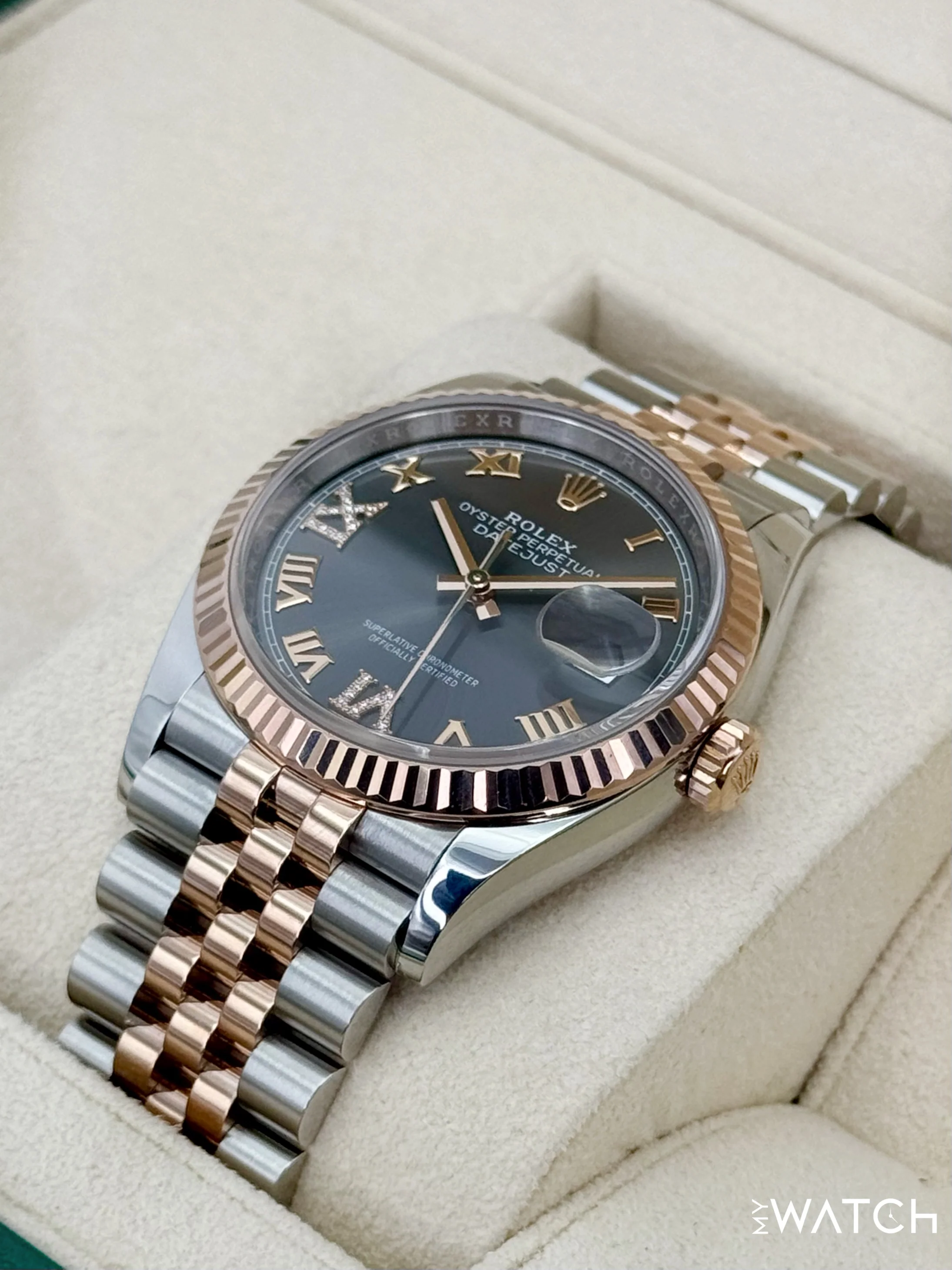 2023 Rolex Datejust 36mm 126231 Two-Tone Jubilee Slate Rhodium Diamond Dial - Image 5