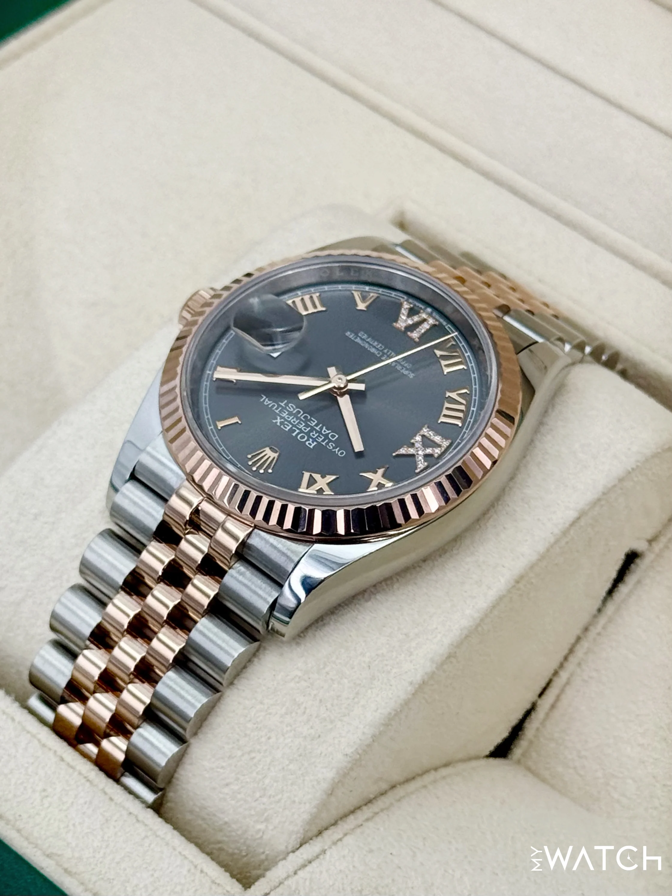2023 Rolex Datejust 36mm 126231 Two-Tone Jubilee Slate Rhodium Diamond Dial - Image 7