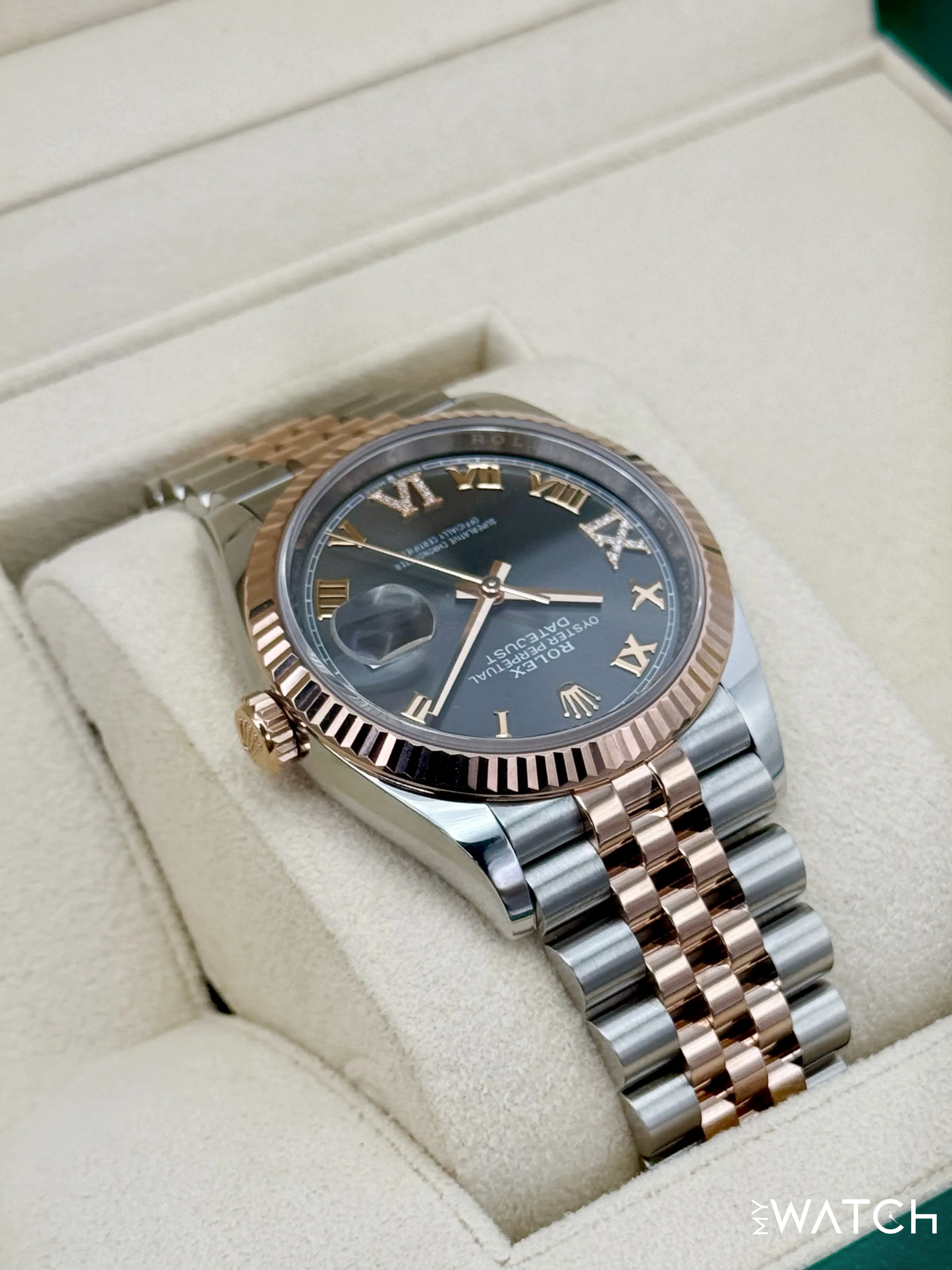 2023 Rolex Datejust 36mm 126231 Two-Tone Jubilee Slate Rhodium Diamond Dial - Image 8