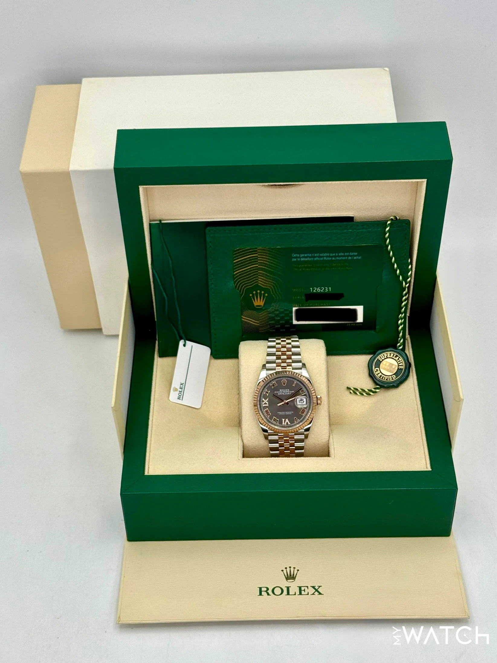 2023 Rolex Datejust 36mm 126231 Two-Tone Jubilee Slate Rhodium Diamond Dial - Image 9