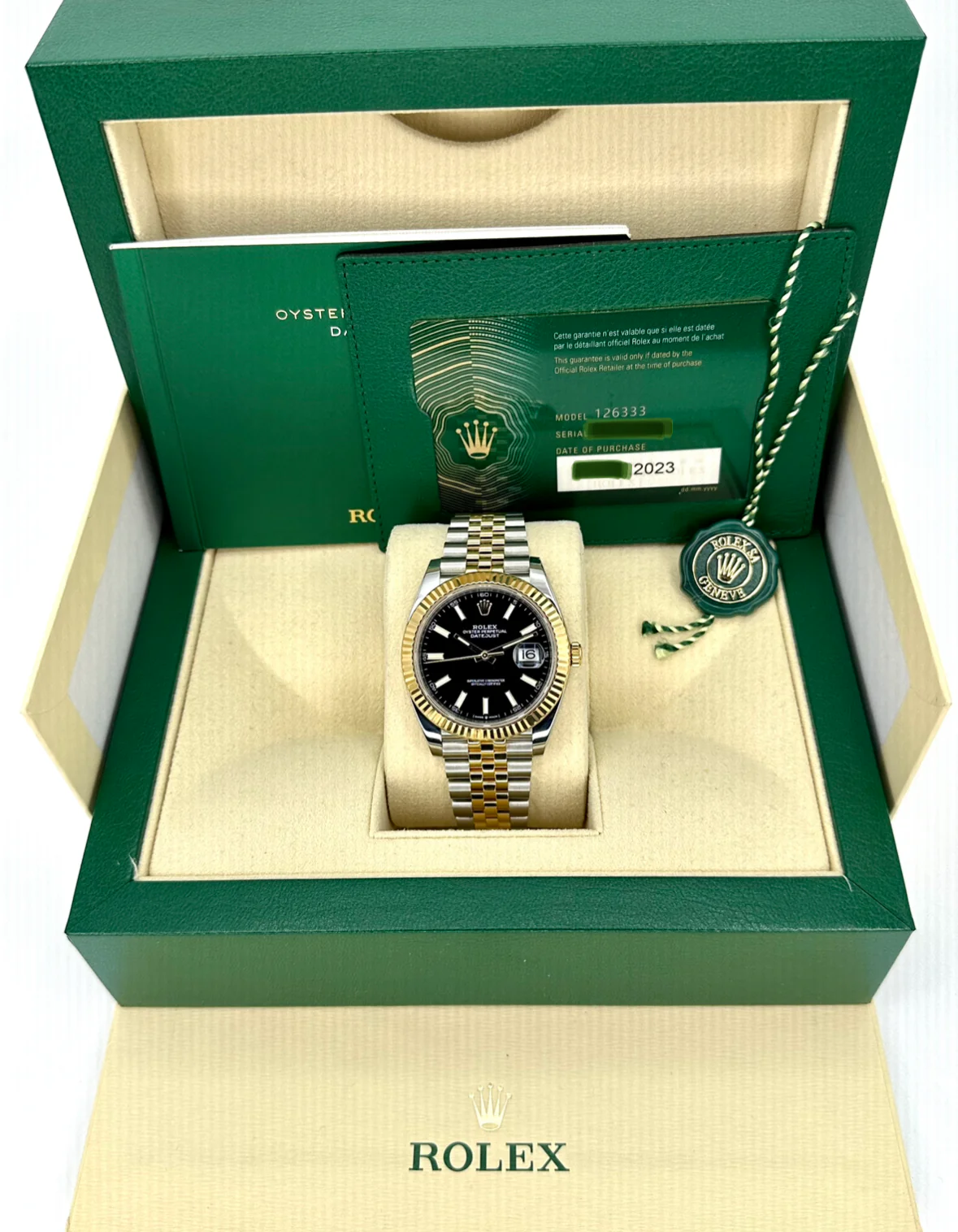 2023 Rolex Datejust 41mm 126333 Two-Tone Jubilee Black Stick Dial - Image 11