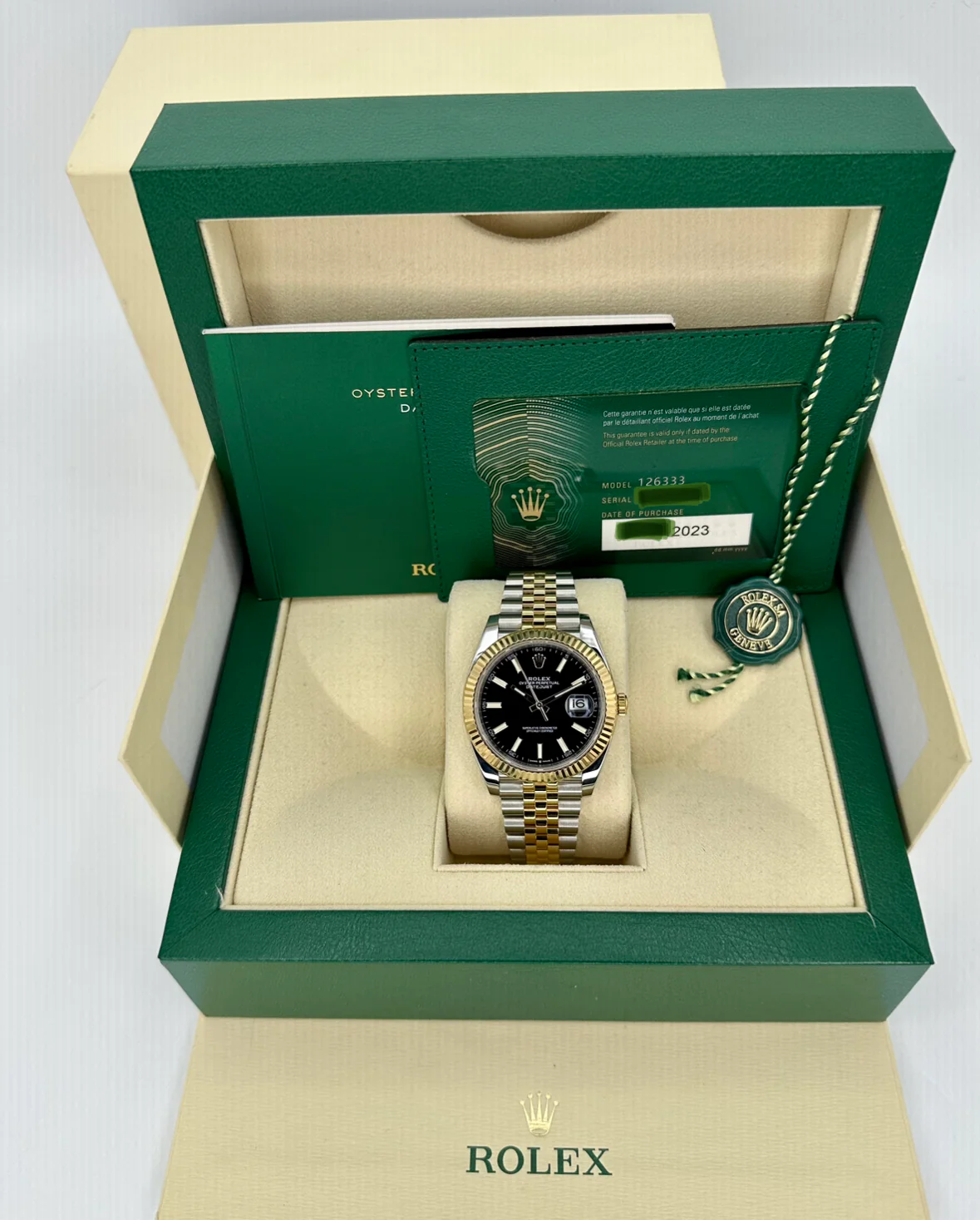 2023 Rolex Datejust 41mm 126333 Two-Tone Jubilee Black Stick Dial - Image 12