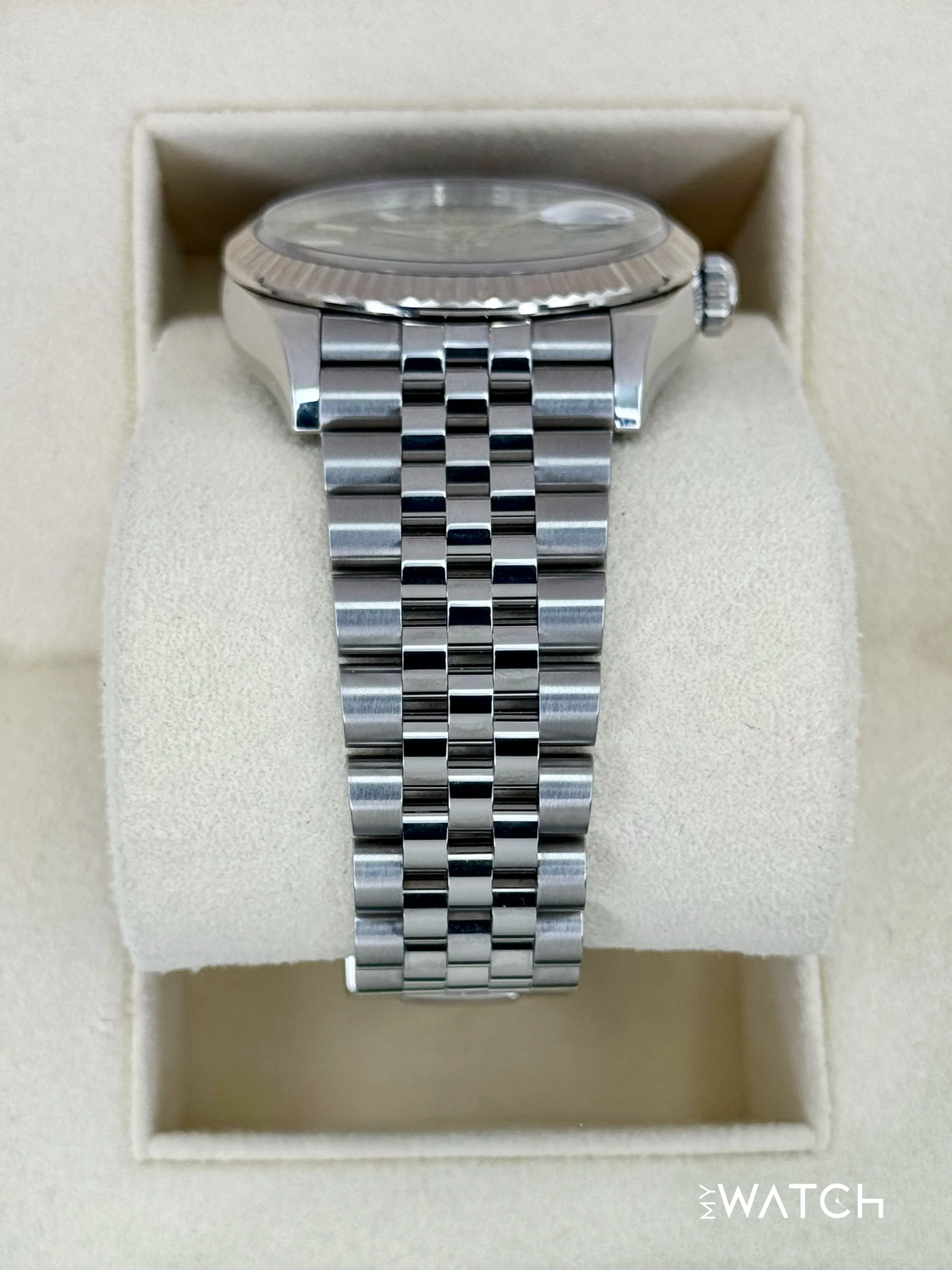2023 Rolex Datejust 36mm 126234 Stainless Steel Jubilee Green Palm Motif Dial - Image 3