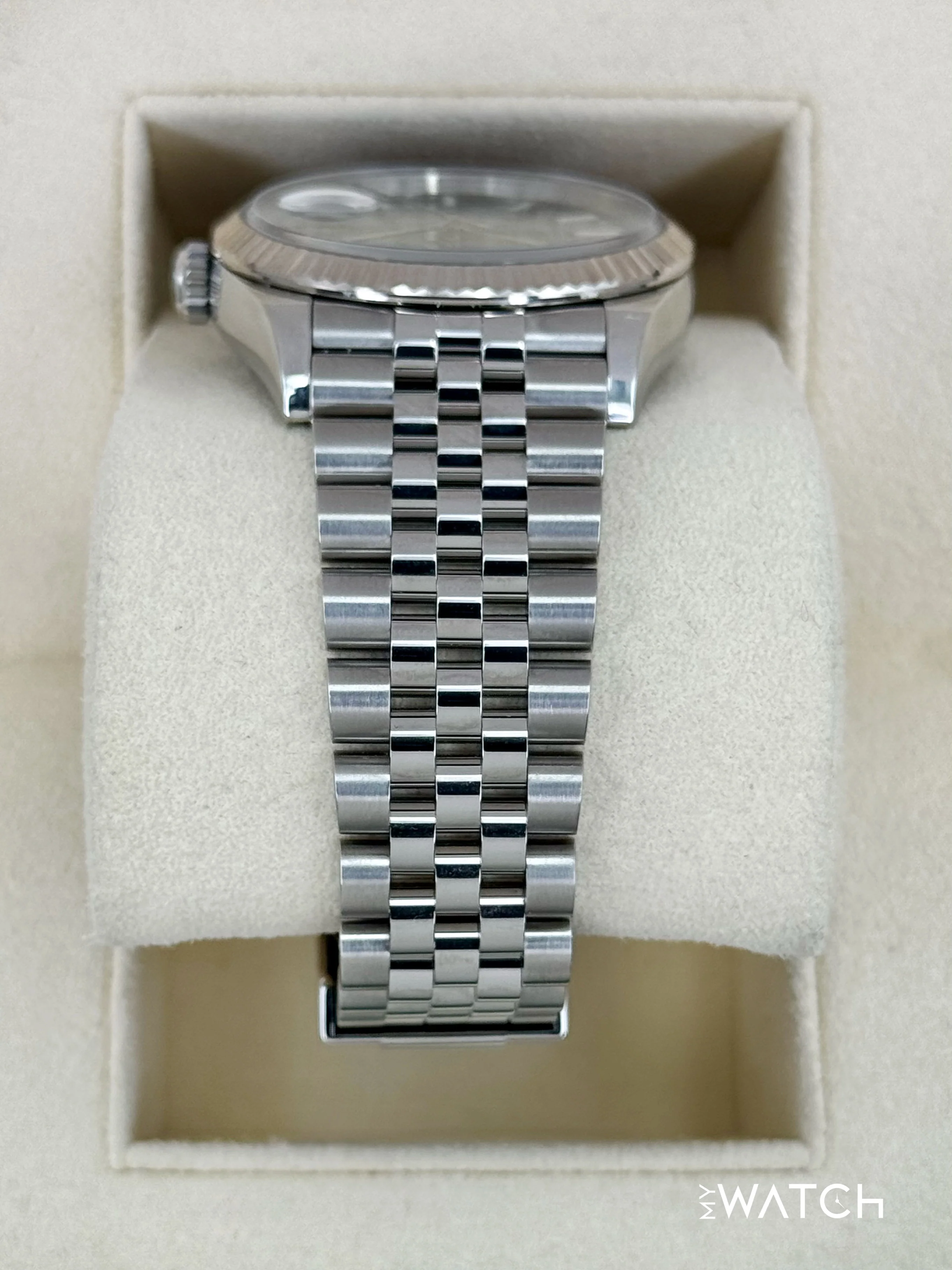 2023 Rolex Datejust 36mm 126234 Stainless Steel Jubilee Green Palm Motif Dial - Image 4