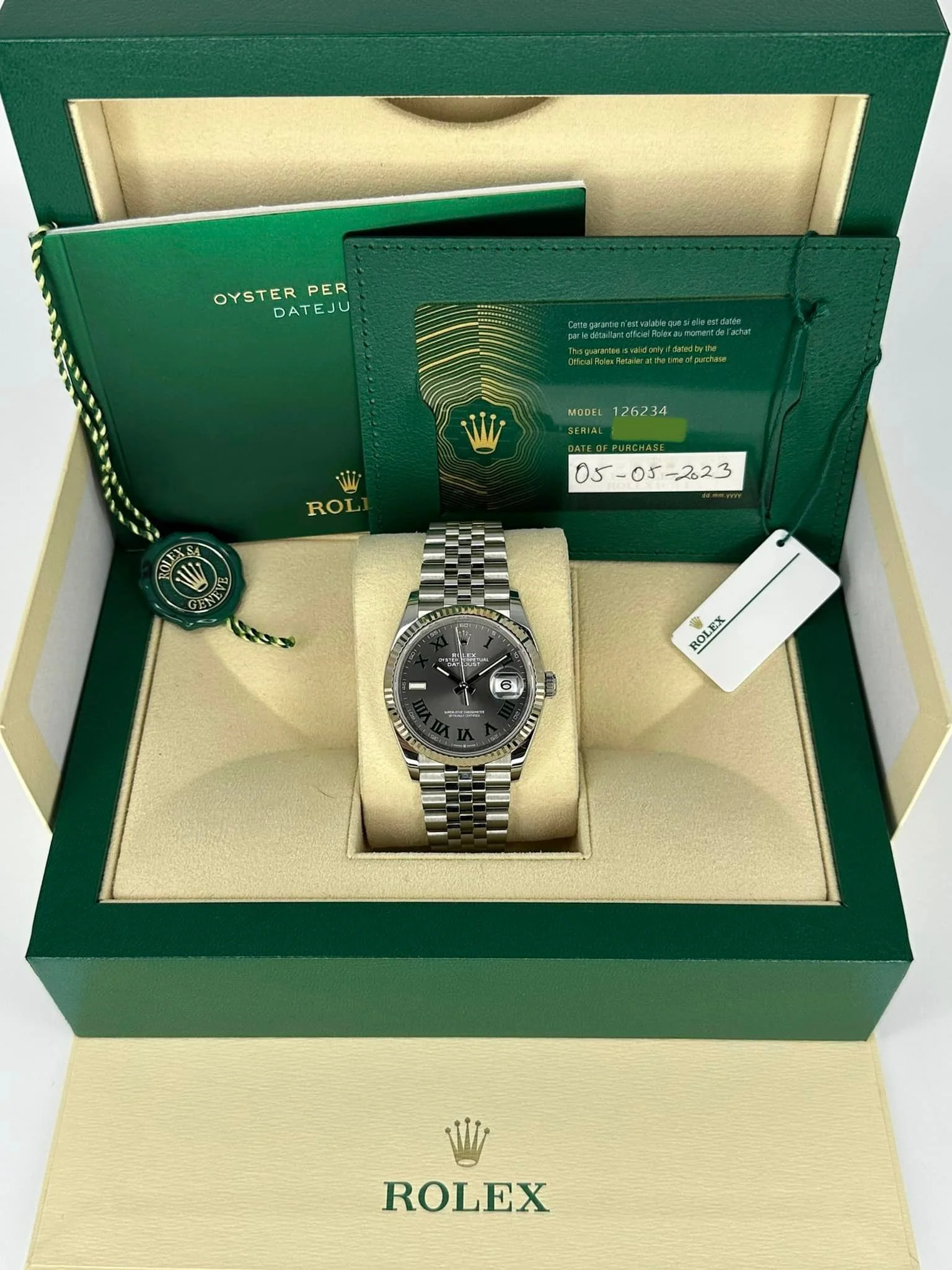 2023 Rolex Datejust 36mm 126234 Jubilee Wimbledon Dial - Image 11