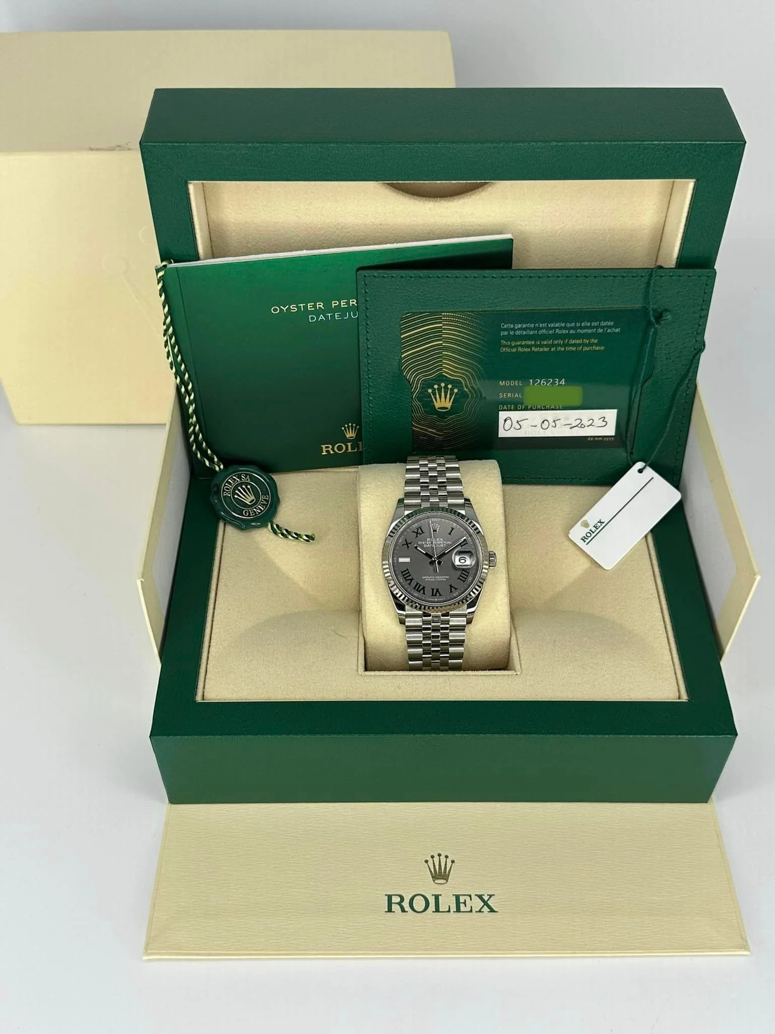 2023 Rolex Datejust 36mm 126234 Jubilee Wimbledon Dial - Image 12