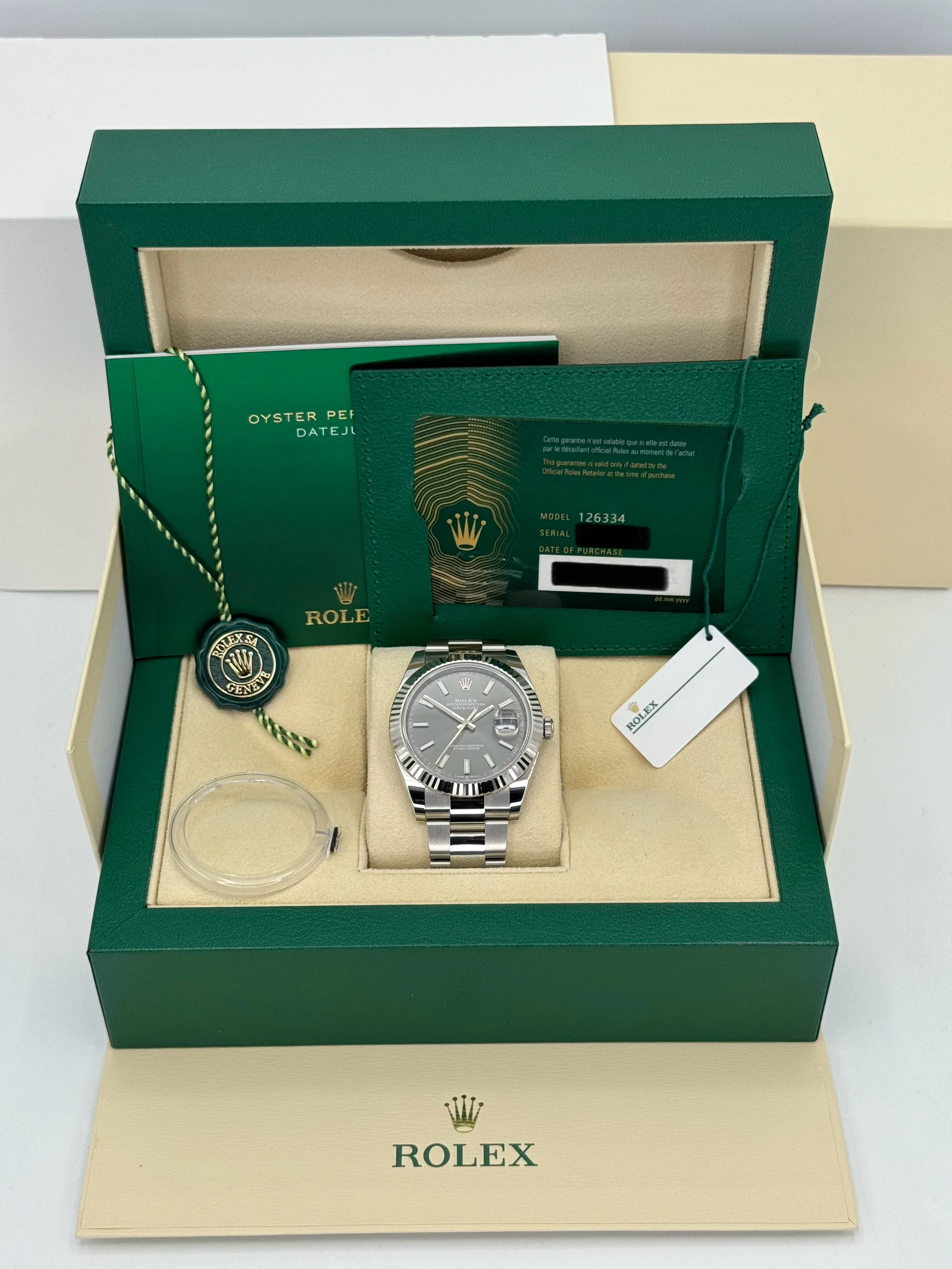 NEW 2023 Rolex Datejust 41m 126334 Stainless Steel Oyster Rhodium Dial - Image 12