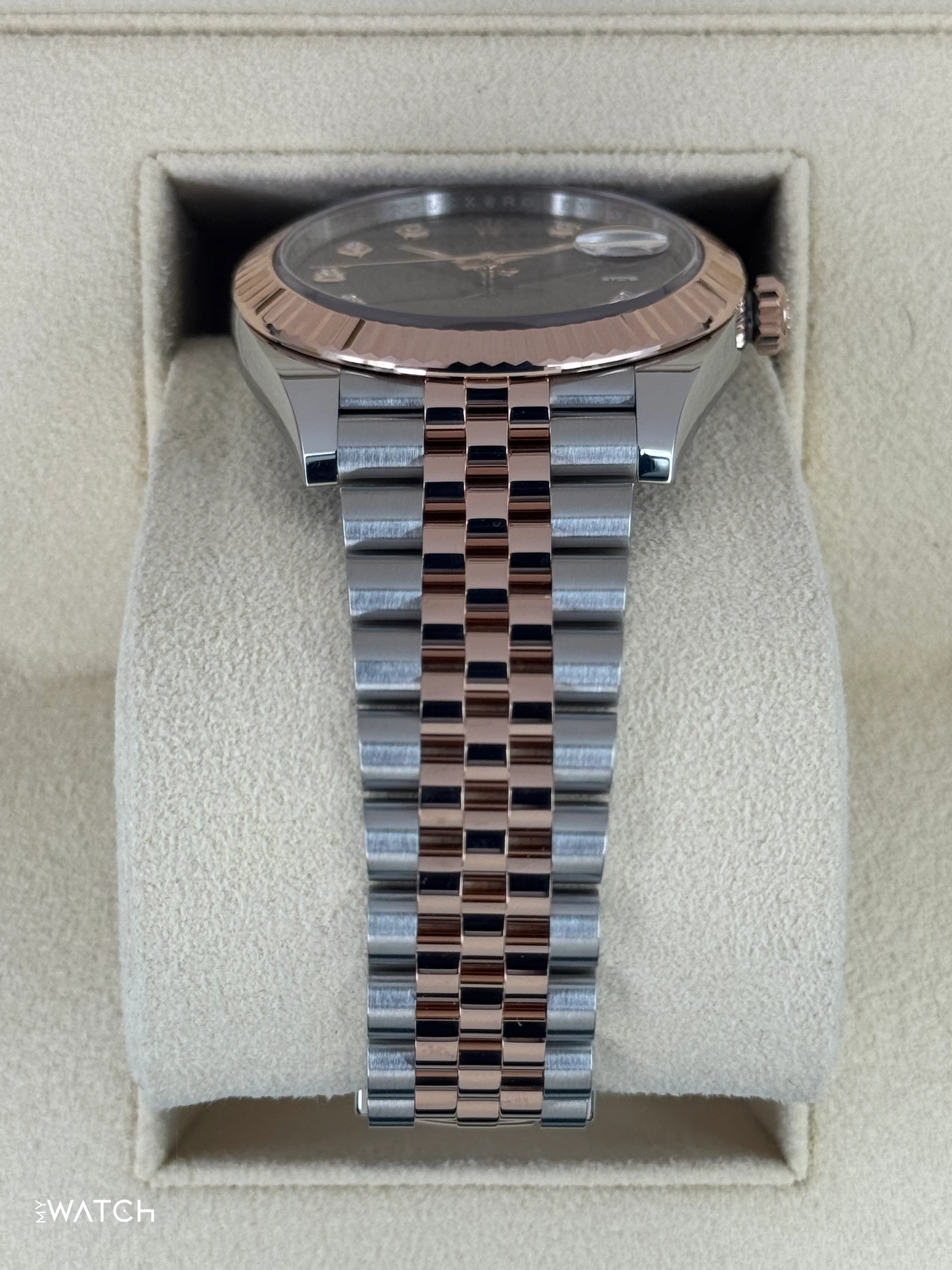 2023 Rolex Datejust 41mm 126331 Two-Tone Jubilee Chocolate Diamond Dial - Image 4