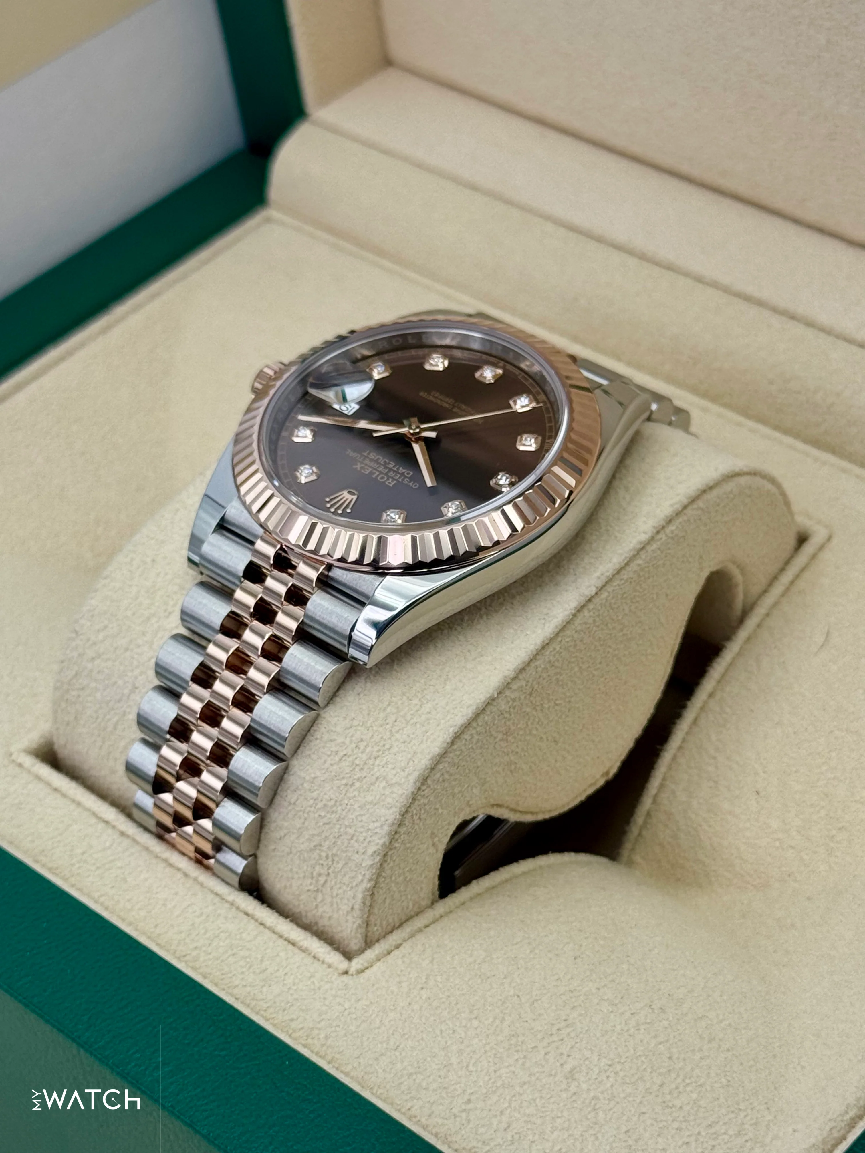 2023 Rolex Datejust 41mm 126331 Two-Tone Jubilee Chocolate Diamond Dial - Image 7