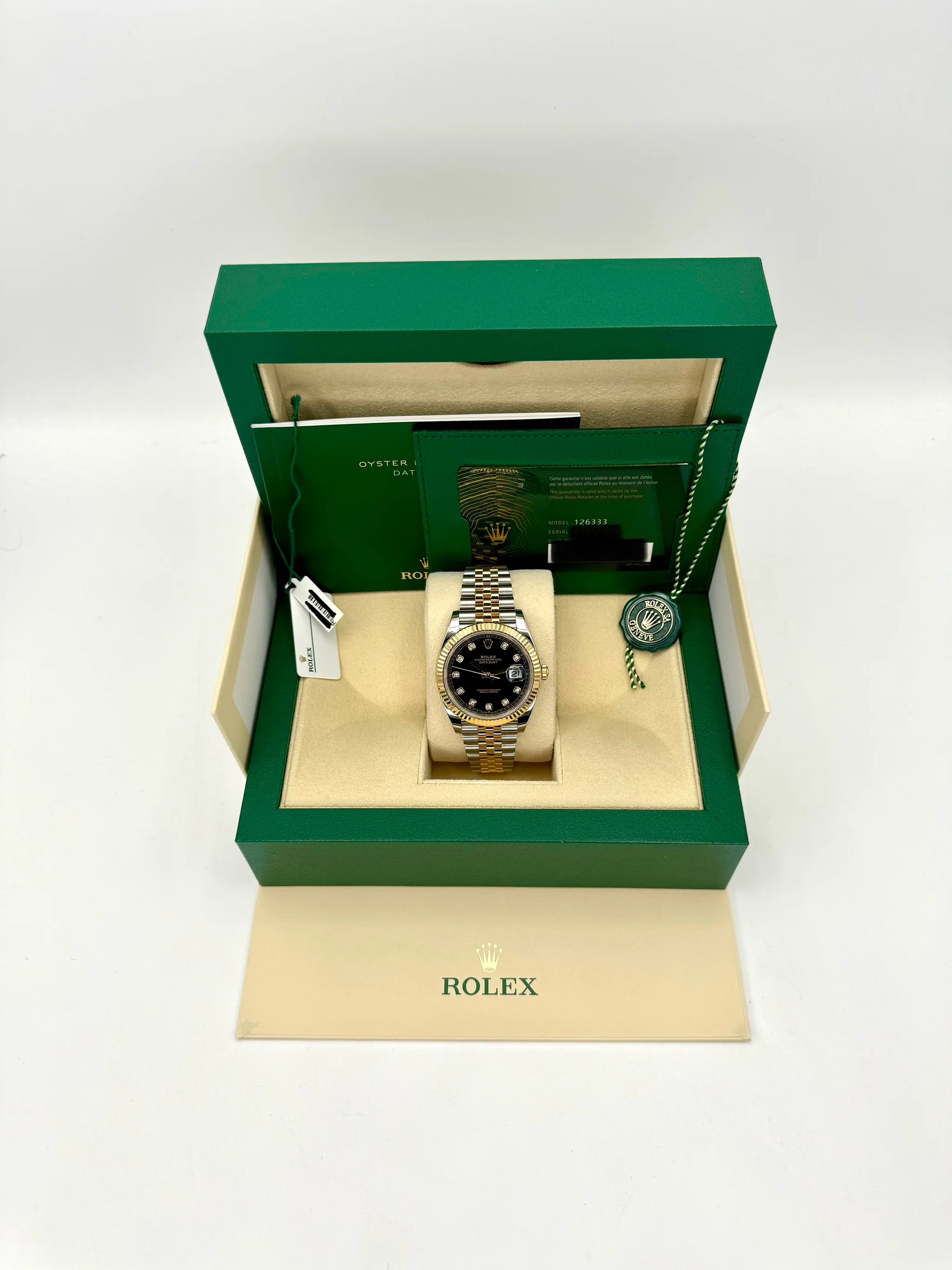 2023 Rolex Datejust 41mm 126333 Two-Tone Jubilee Black Diamond Dial - Image 11