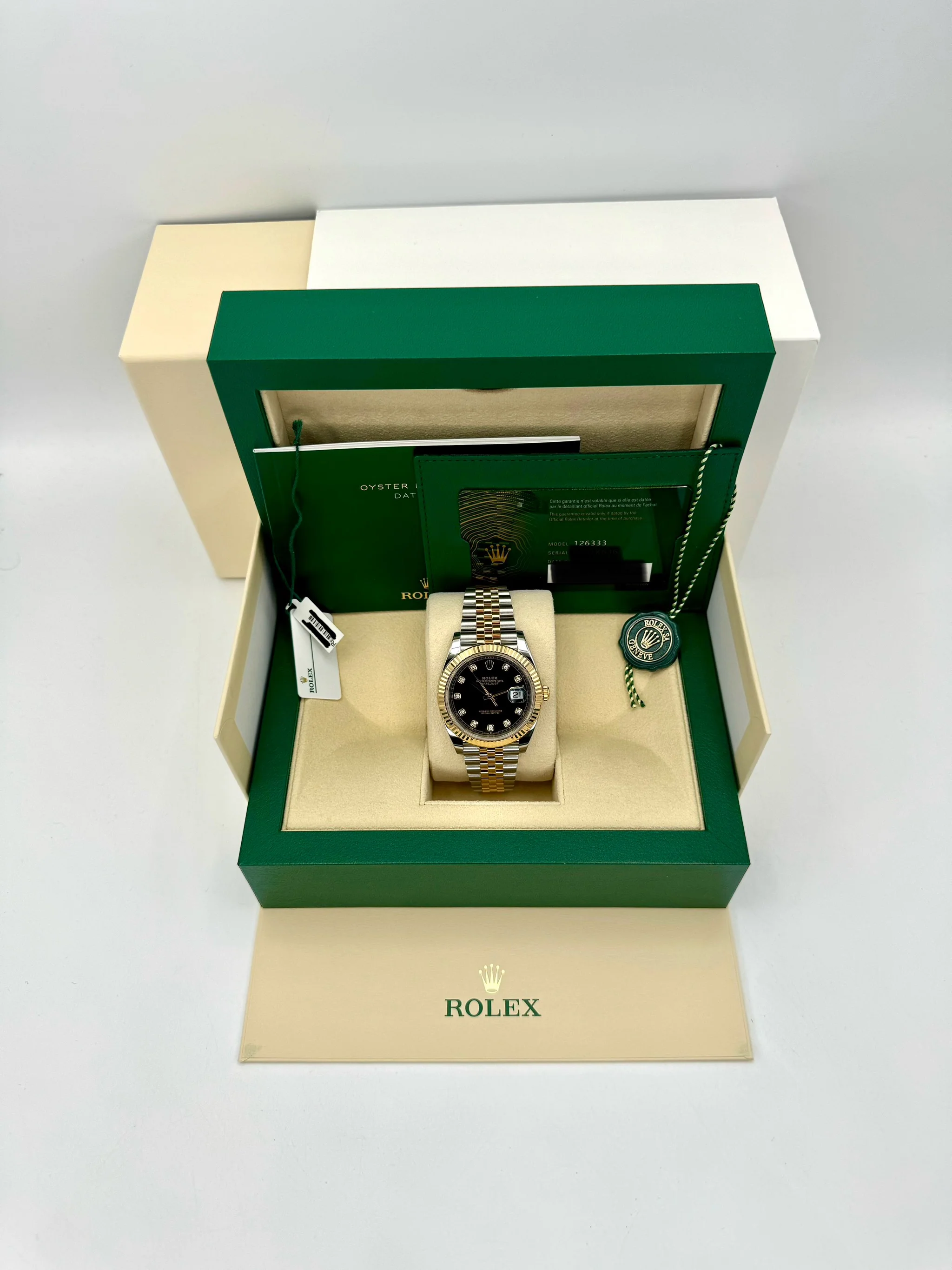 2023 Rolex Datejust 41mm 126333 Two-Tone Jubilee Black Diamond Dial - Image 12