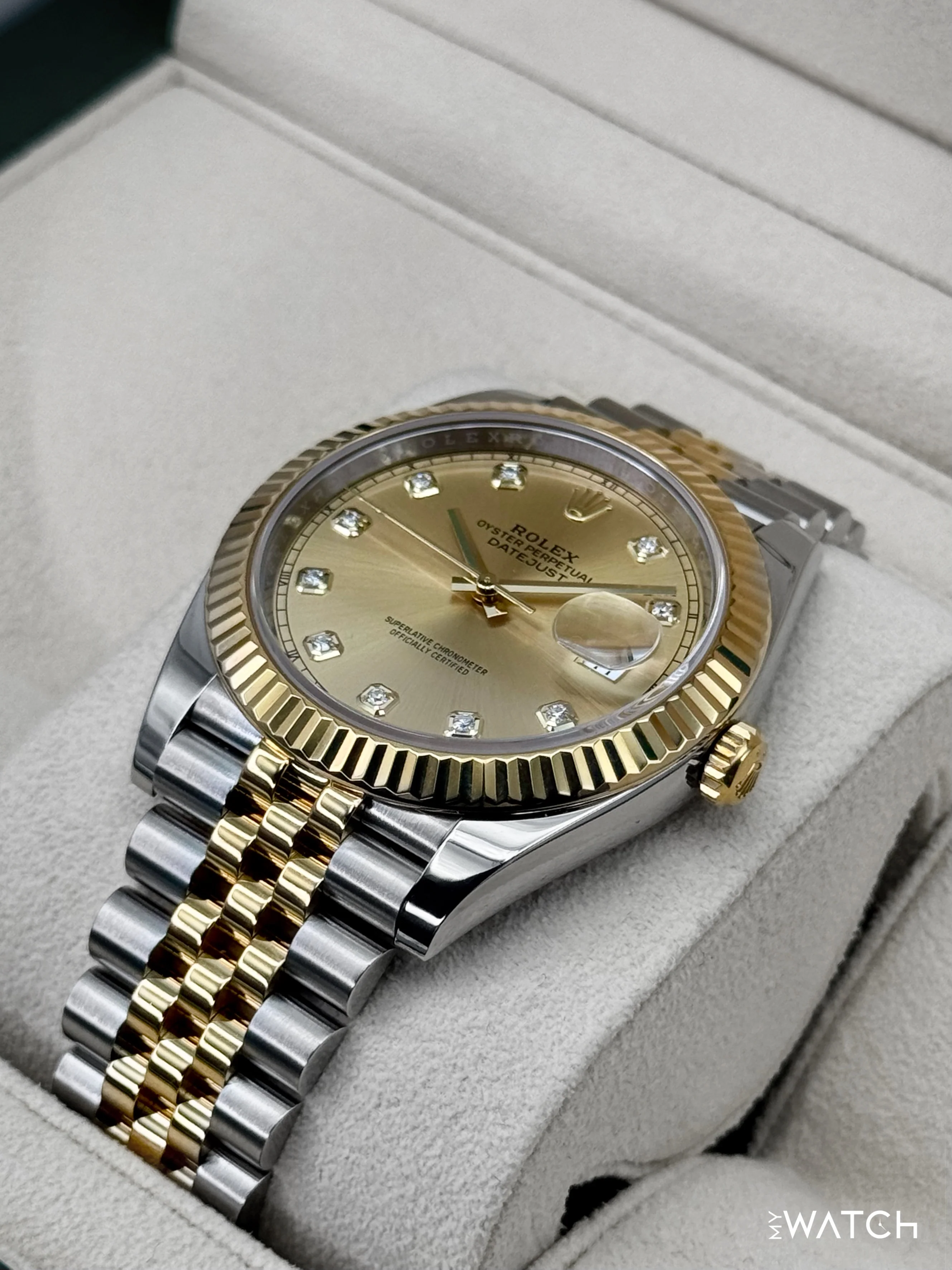 2023 Rolex Datejust 41mm 126333 Two-Tone Jubilee Champagne Diamond Dial - Image 5