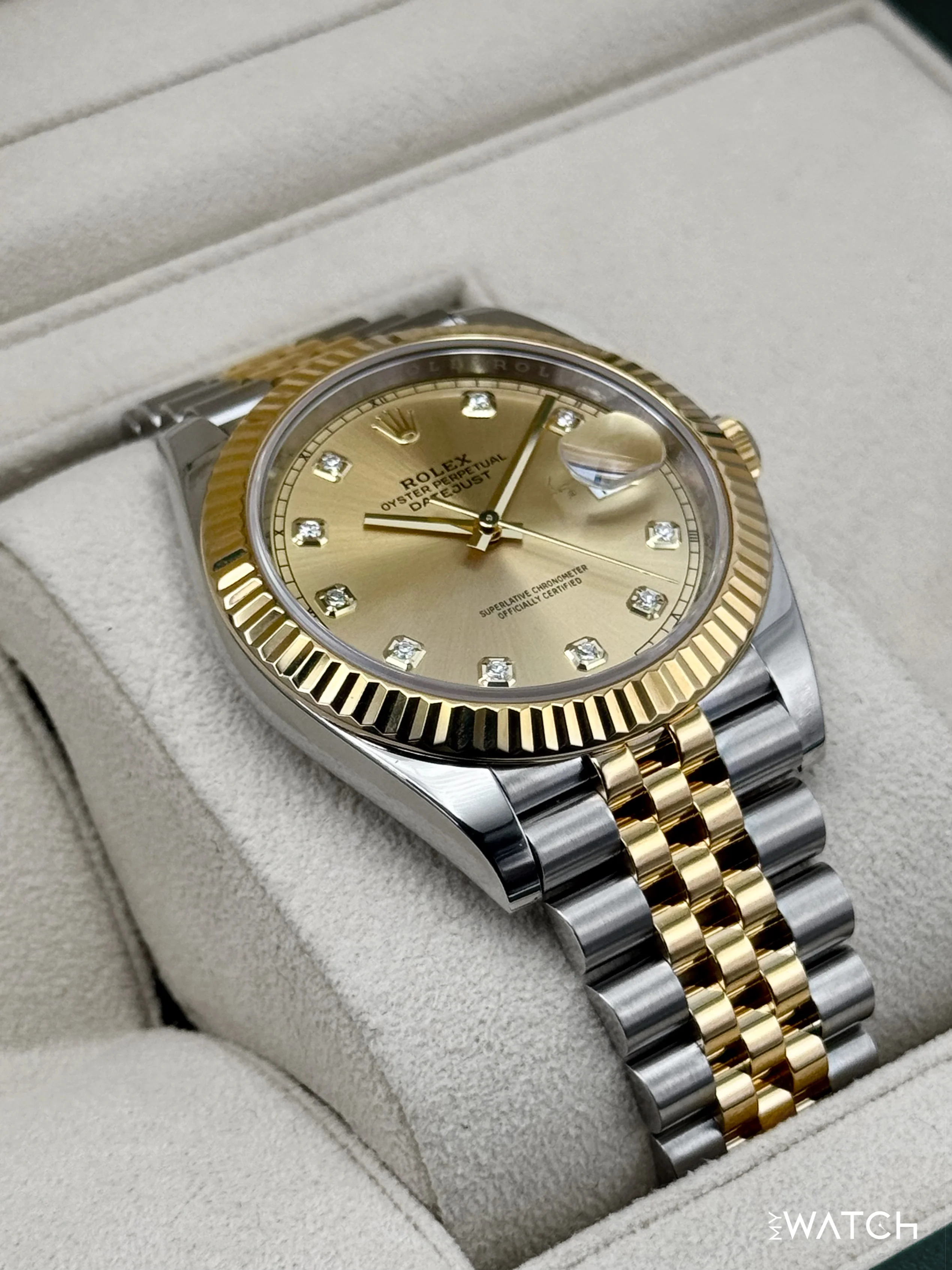 2023 Rolex Datejust 41mm 126333 Two-Tone Jubilee Champagne Diamond Dial - Image 6