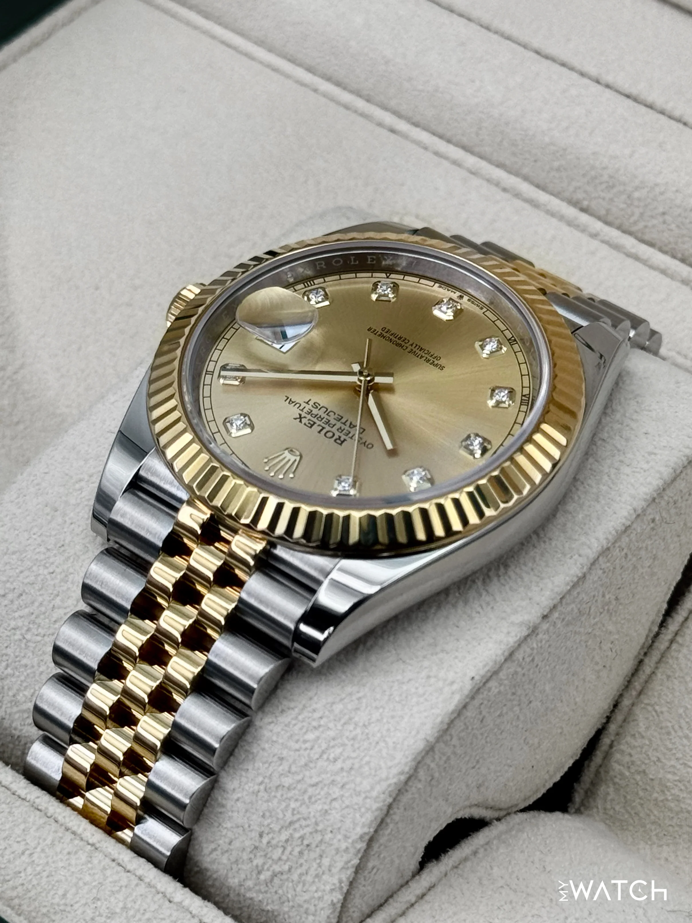 2023 Rolex Datejust 41mm 126333 Two-Tone Jubilee Champagne Diamond Dial - Image 7