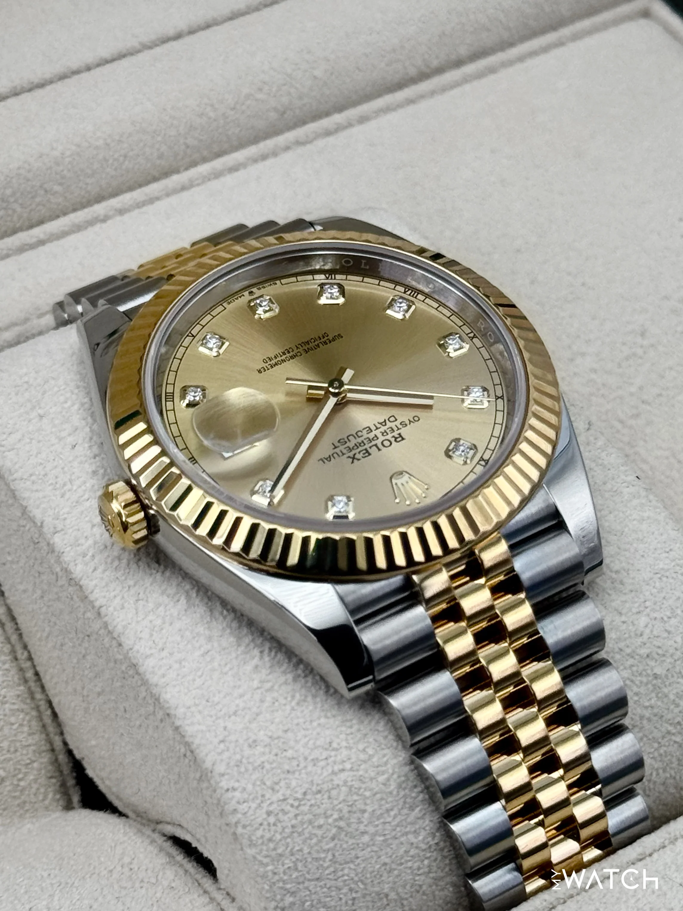 2023 Rolex Datejust 41mm 126333 Two-Tone Jubilee Champagne Diamond Dial - Image 8