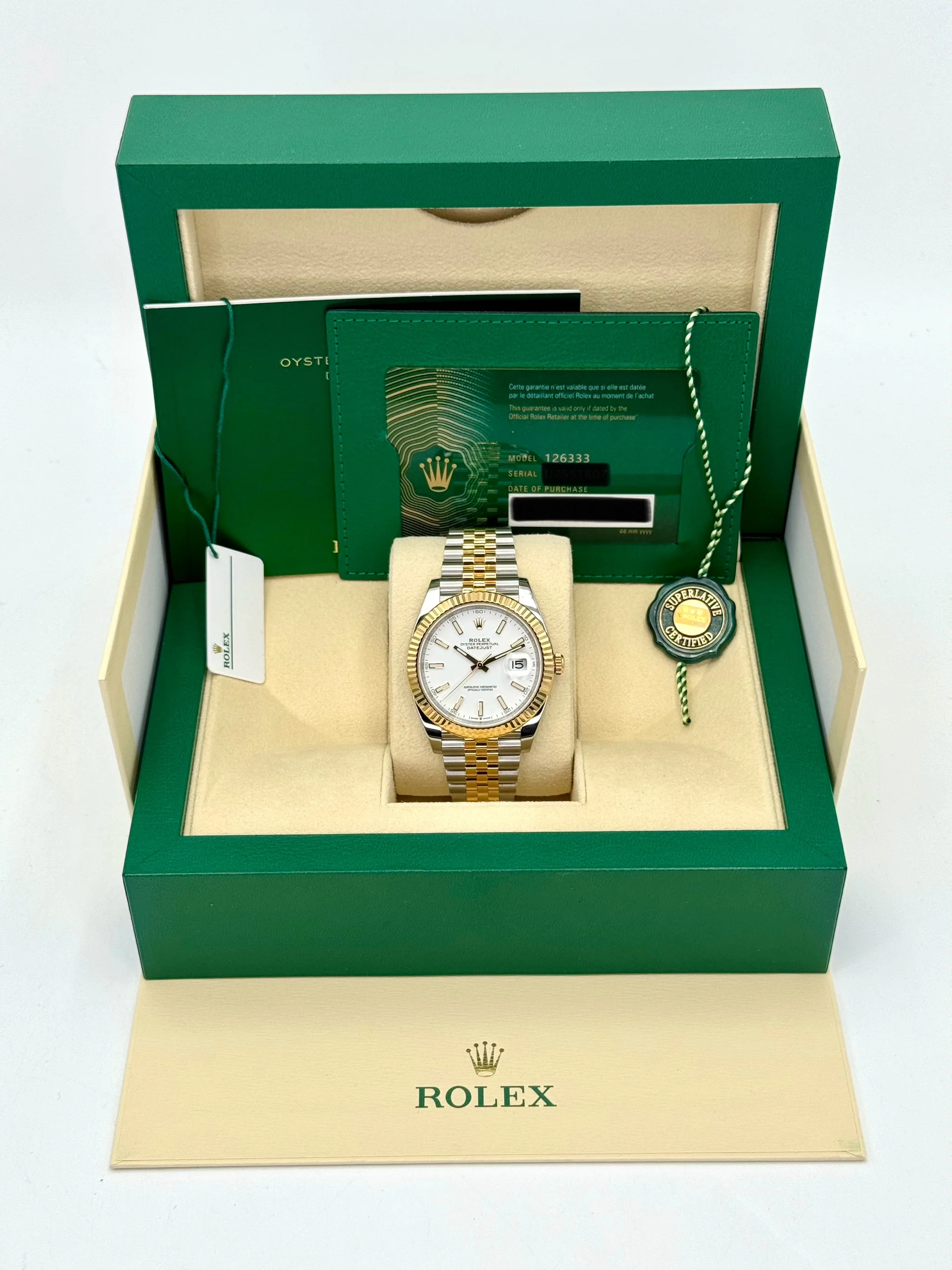 2023 Rolex Datejust 41mm 126333 Two-Tone Jubilee White Dial - Image 11